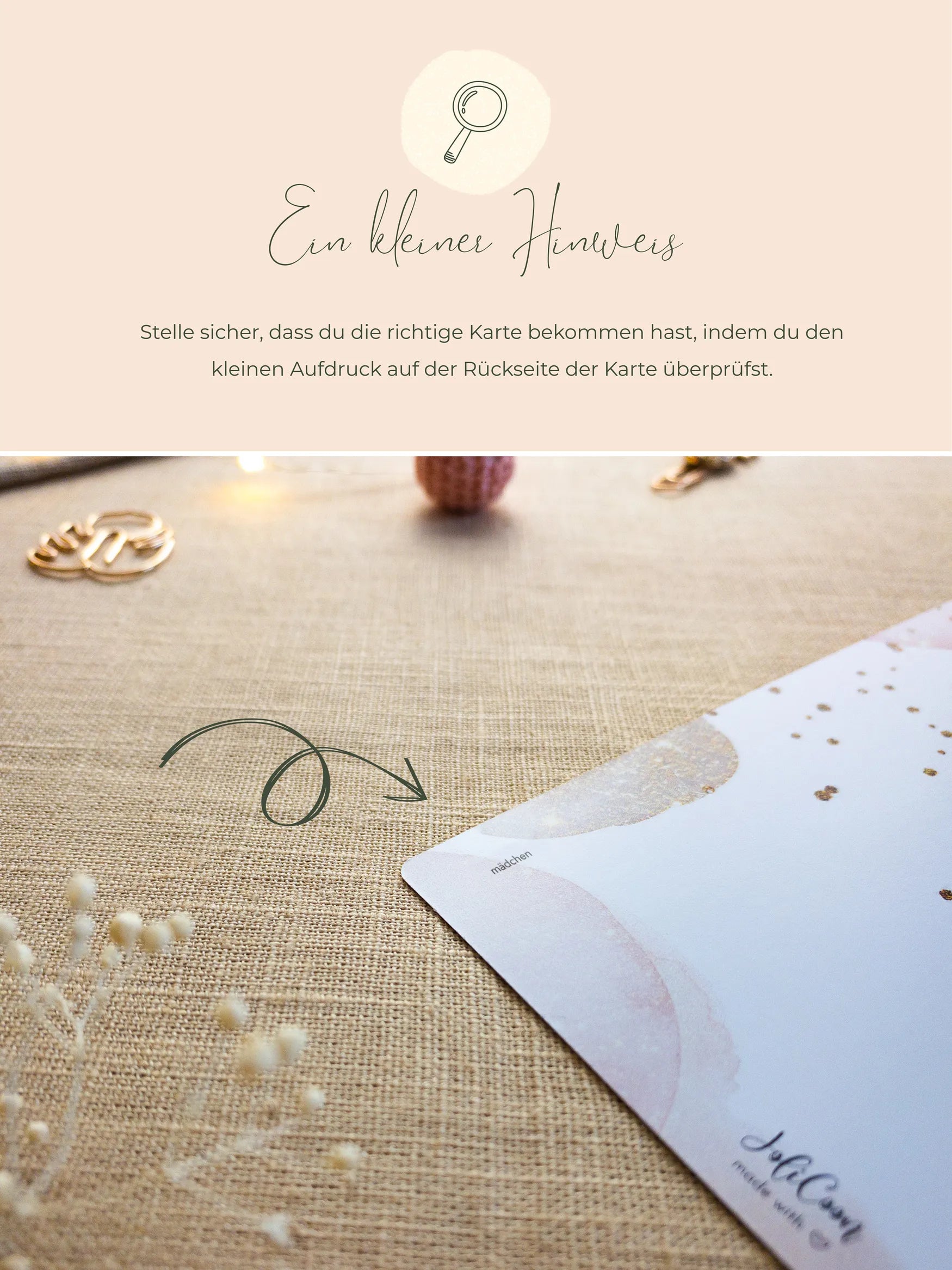 Es wird ein Mädchen Rubbelkarte Golden Glamour - JoliCoon