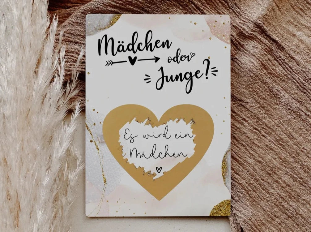 Es wird ein Mädchen Rubbelkarte Golden Glamour - JoliCoon