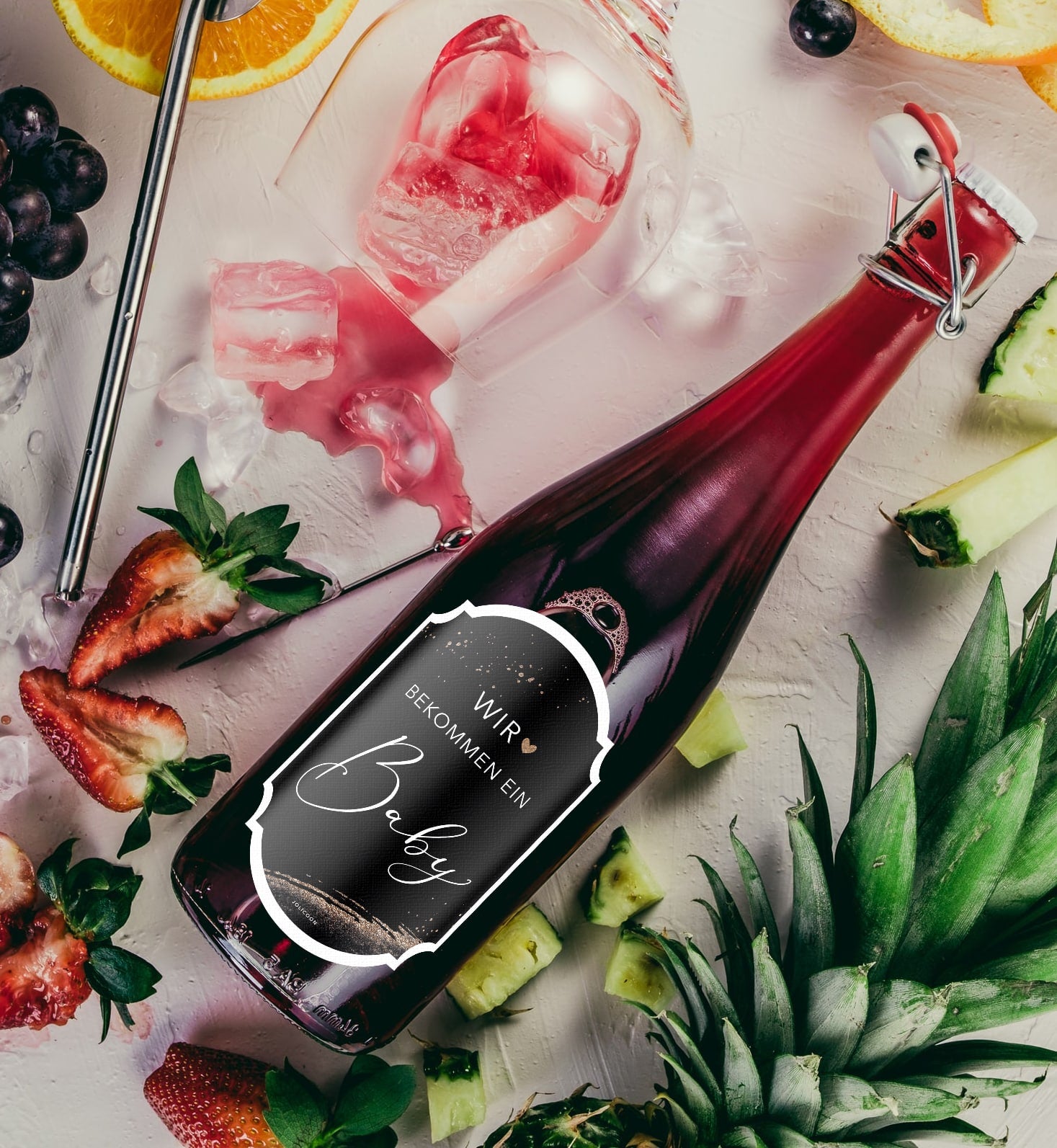 Wir bekommen ein Baby Flaschenetikett - JoliCoon