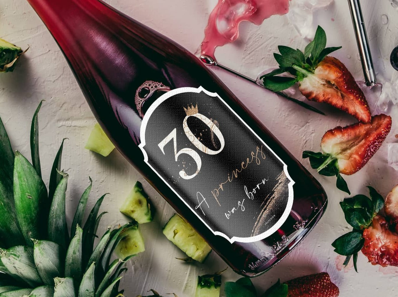 30 Geburtstag - A princess was born Flaschenetikett - JoliCoon