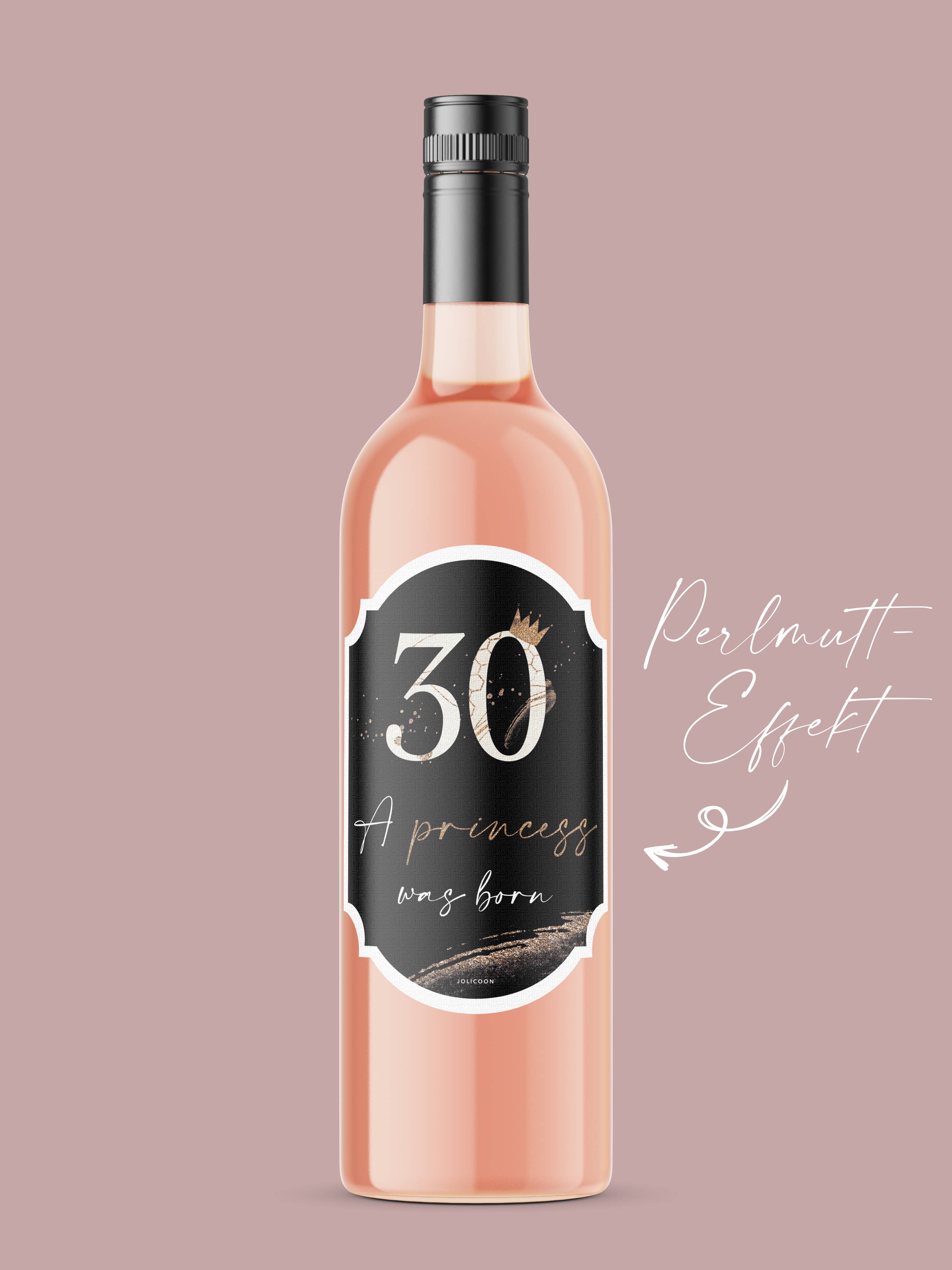 30 Geburtstag - A princess was born Flaschenetikett - JoliCoon
