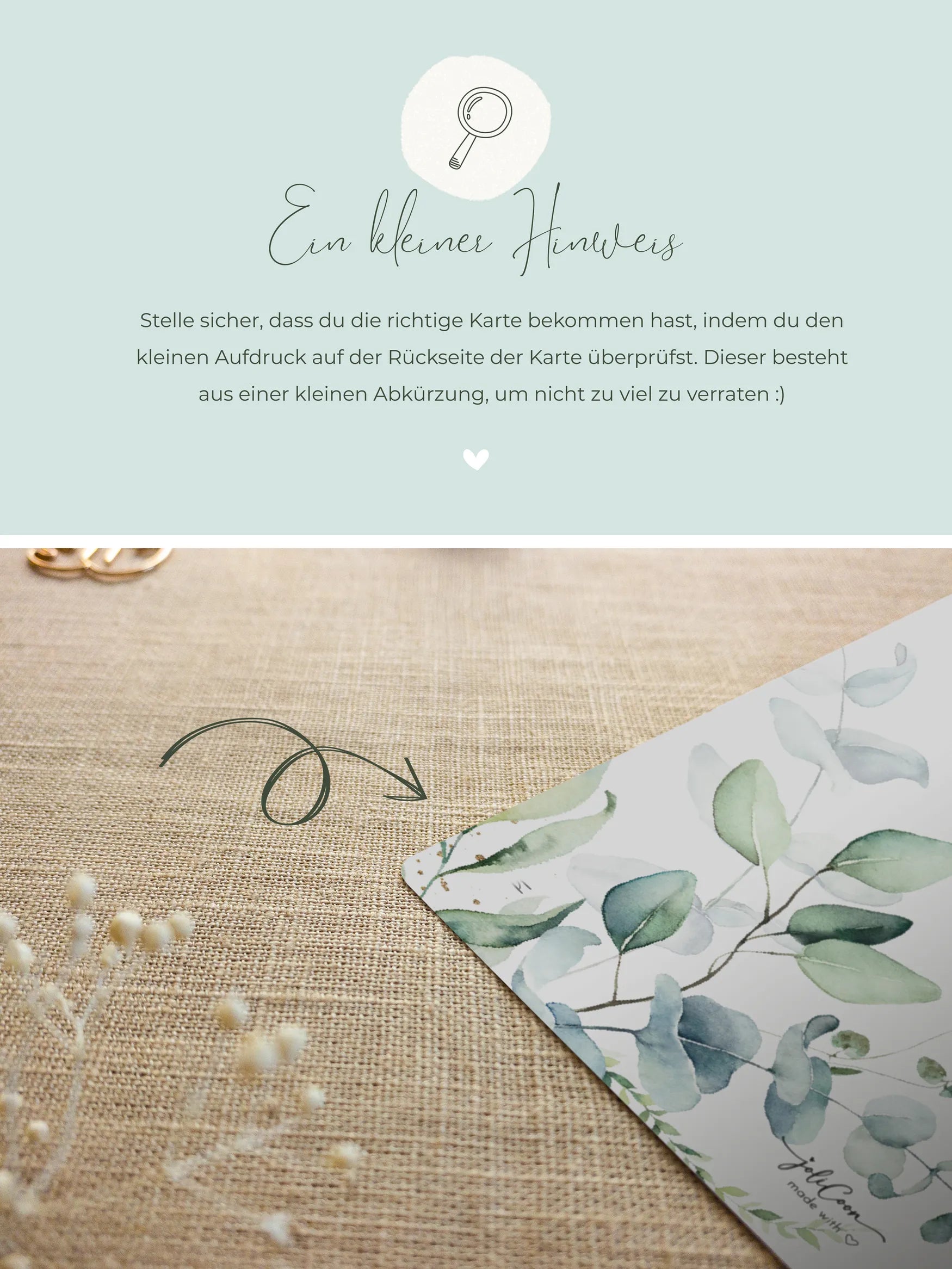 Patentante fragen Rubbelkarte Eukalyptus - JoliCoon