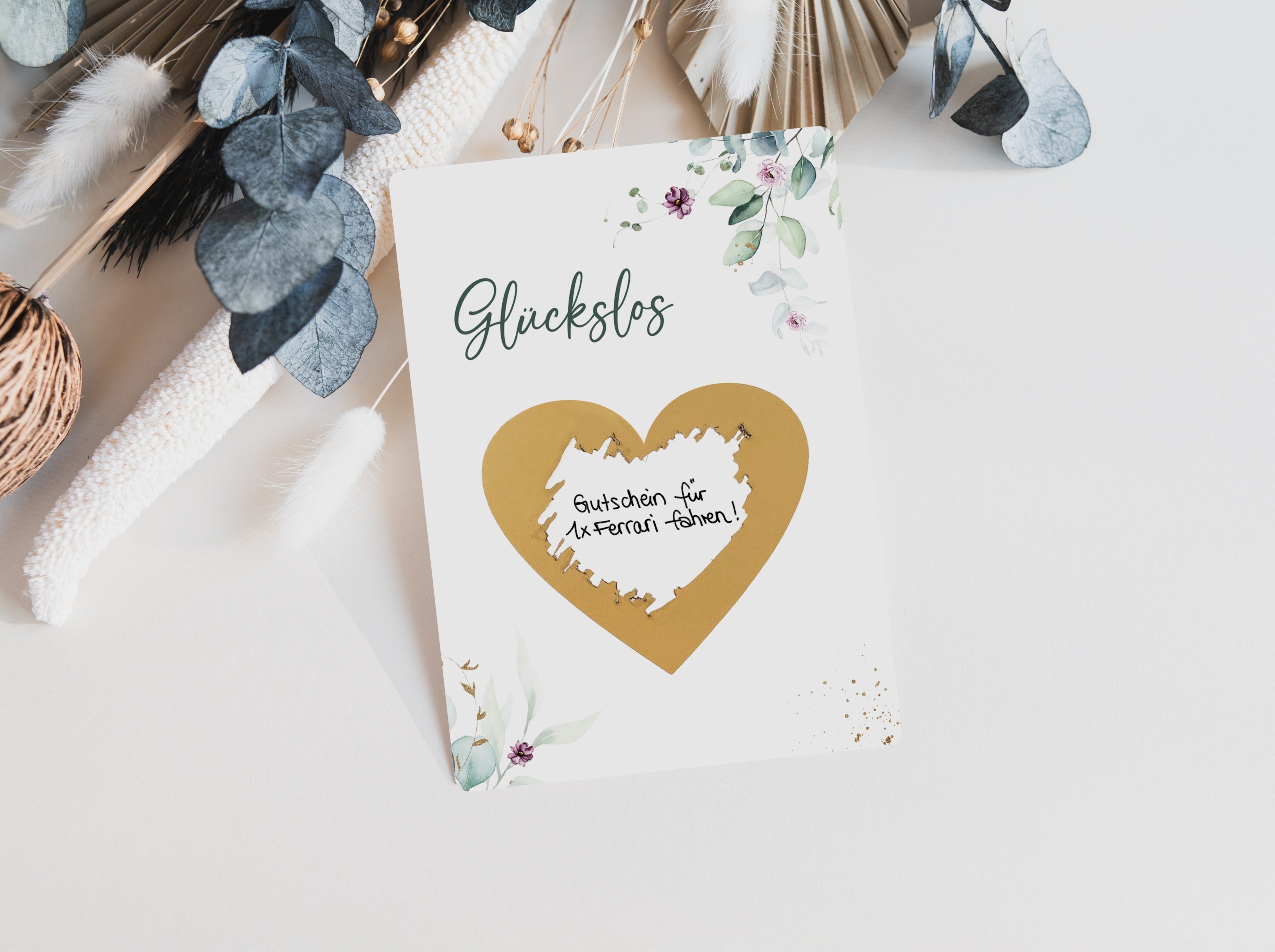 Glückslos Rubbellos selber machen Eukalyptus