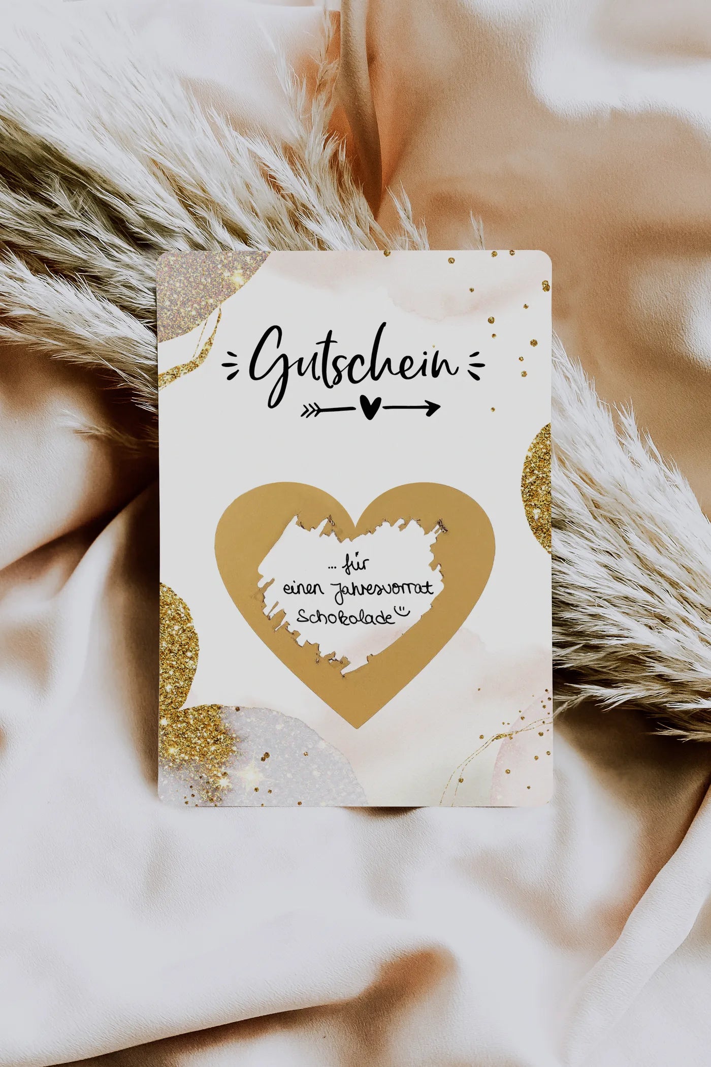Rubbellose selber machen Gutschein Golden Glamour - JoliCoon