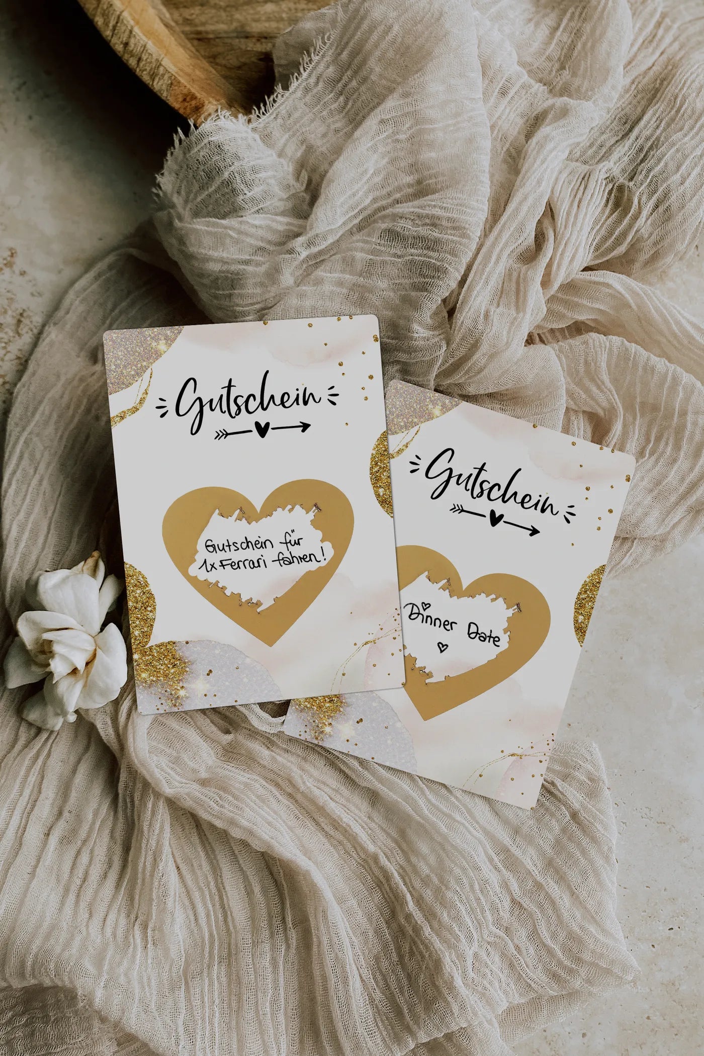 Rubbellose selber machen Gutschein Golden Glamour - JoliCoon