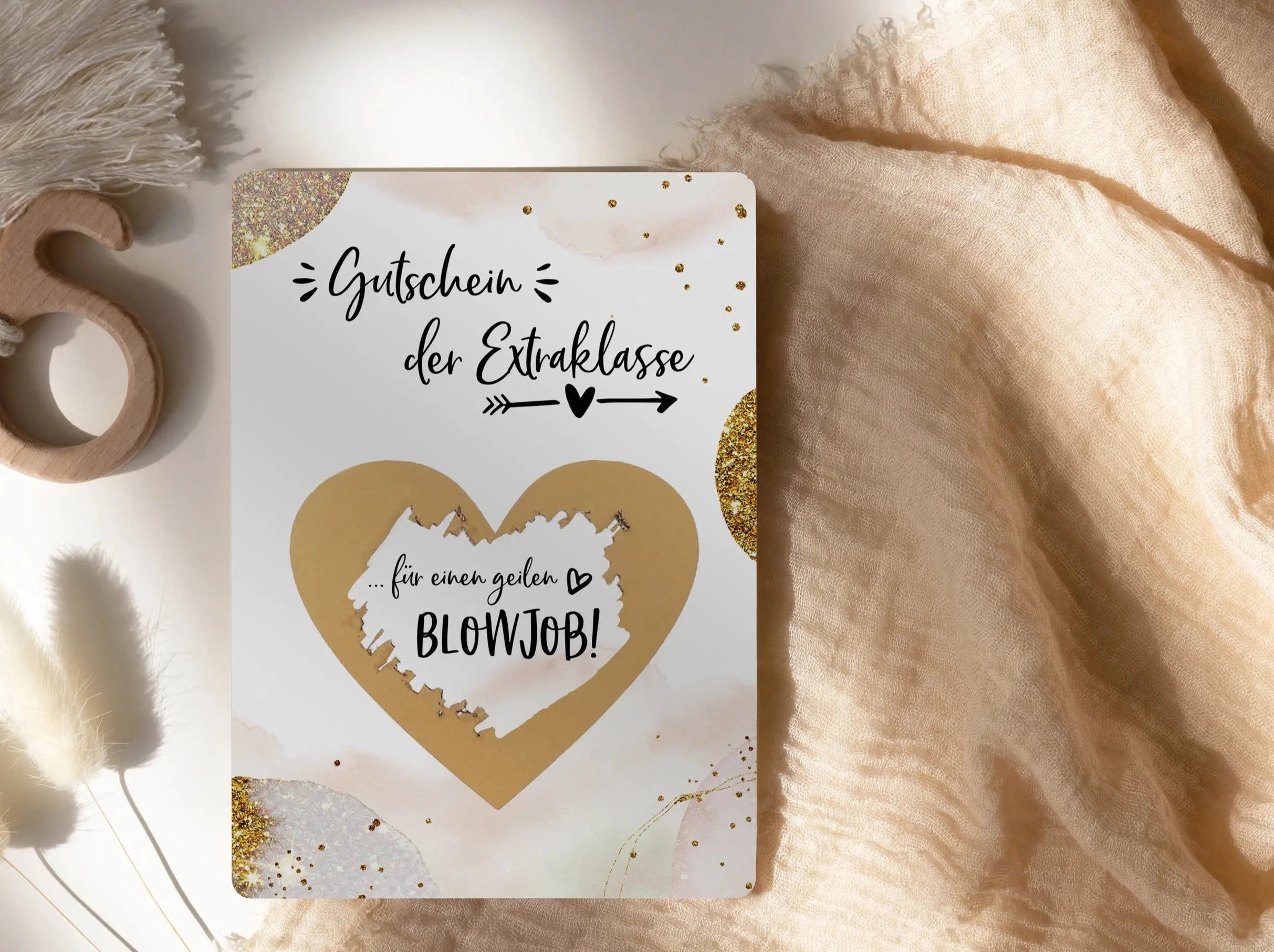 Gutschein für einen Blowjob Rubbelkarte Golden Glamour - JoliCoon
