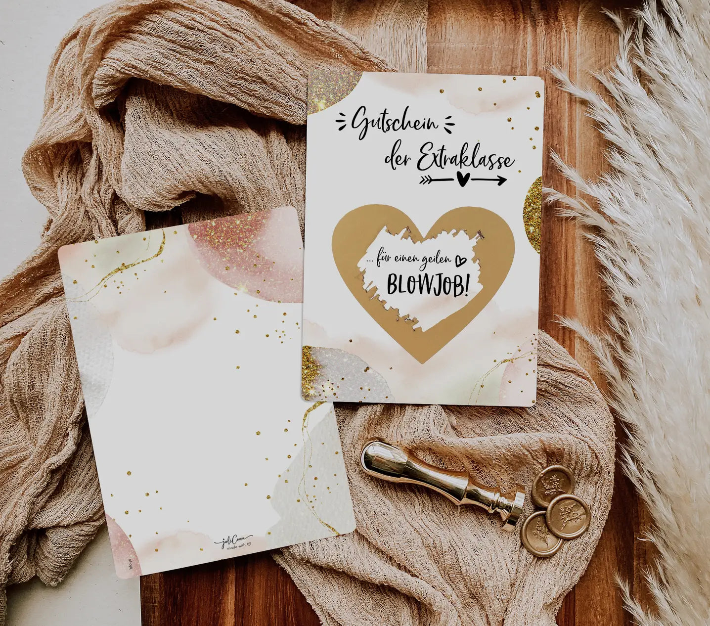 Gutschein für einen Blowjob Rubbelkarte Golden Glamour - JoliCoon