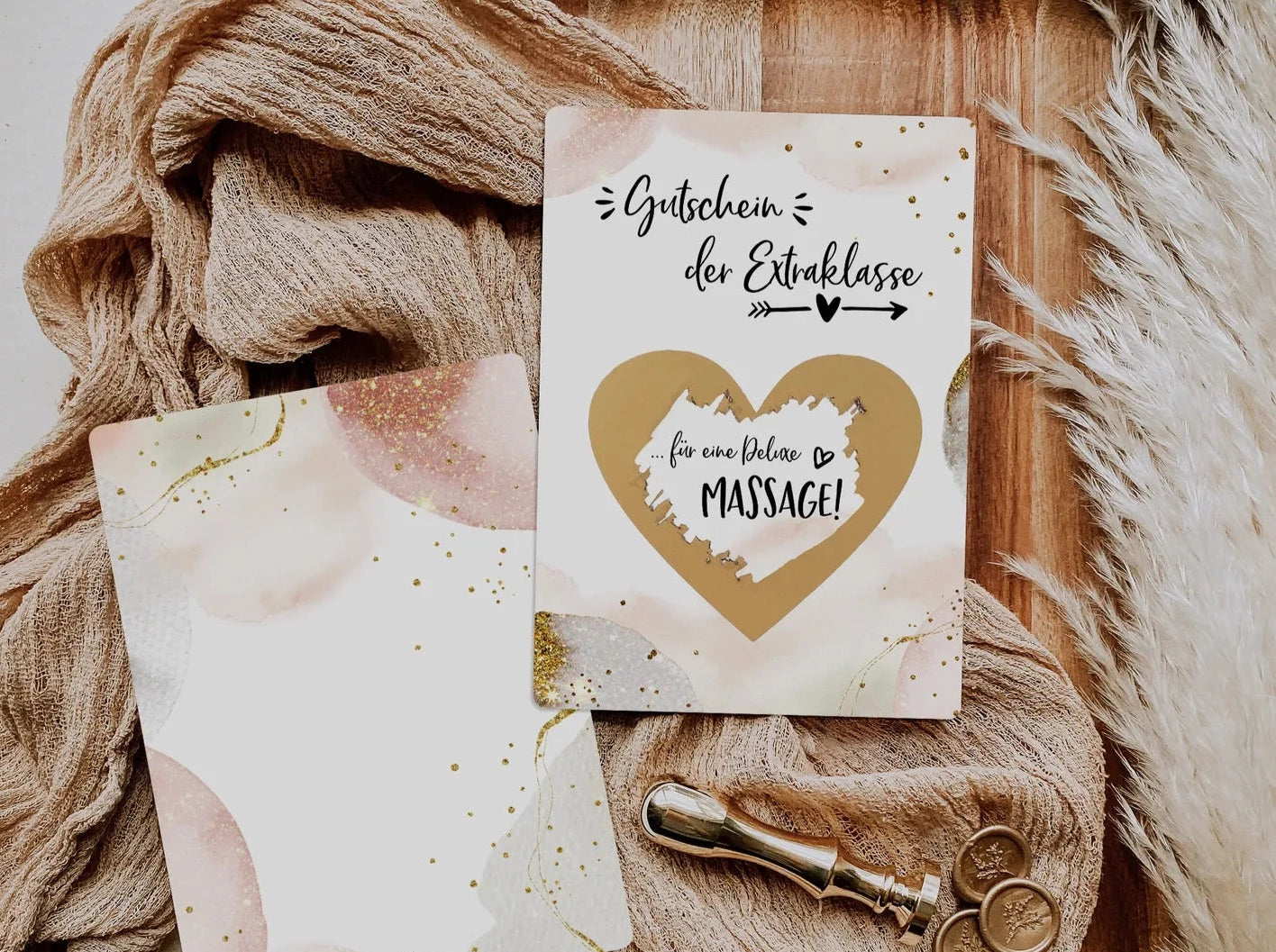 Gutschein für eine Massage Rubbelkarte Golden Glamour - JoliCoon