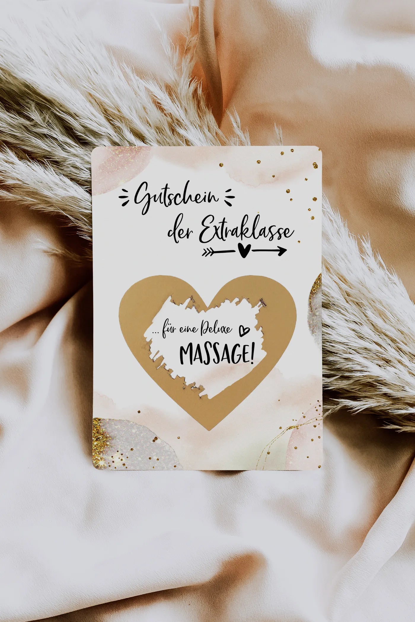 Gutschein für eine Massage Rubbelkarte Golden Glamour - JoliCoon