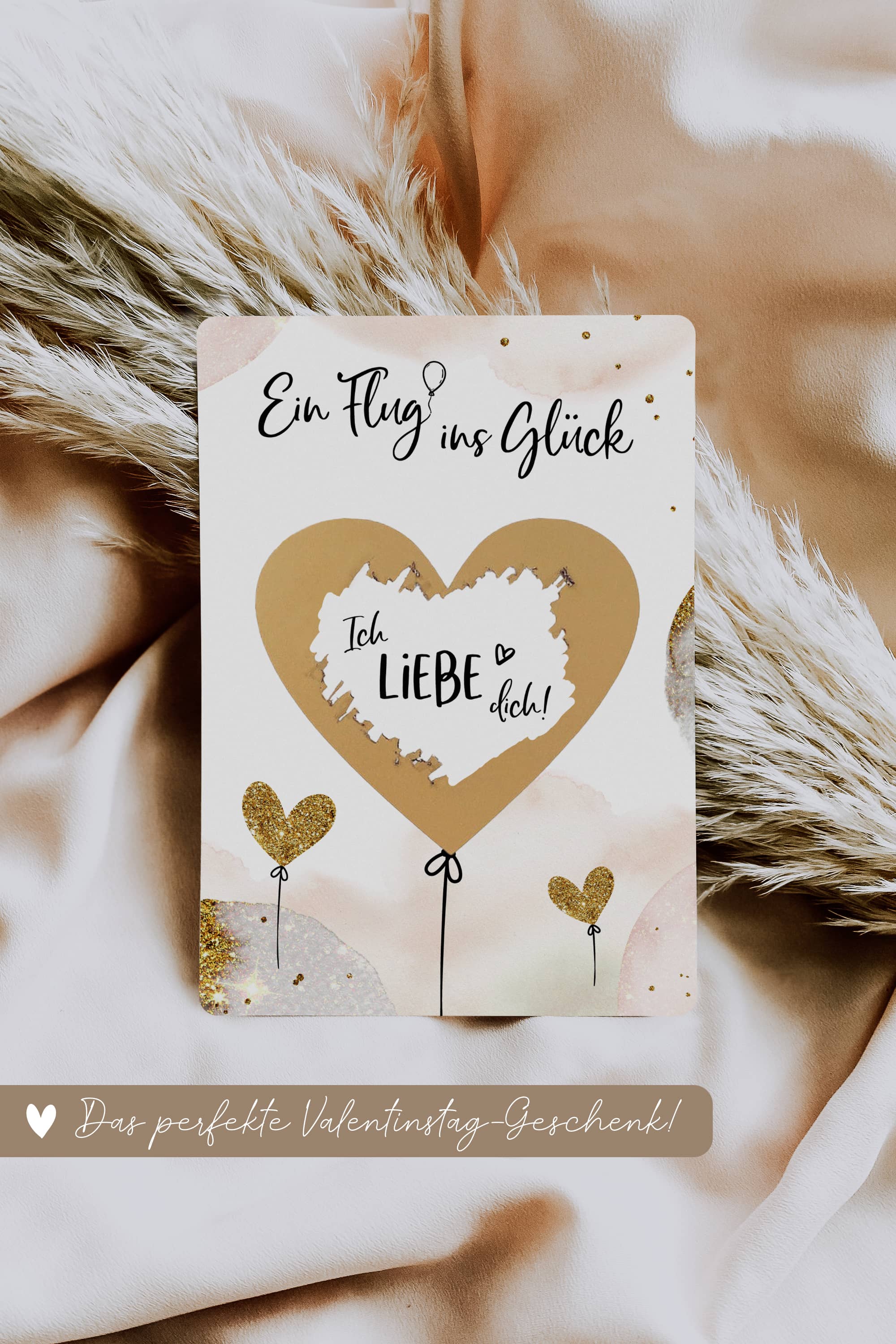 Ich liebe Dich Rubbelkarte Golden Glamour - JoliCoon