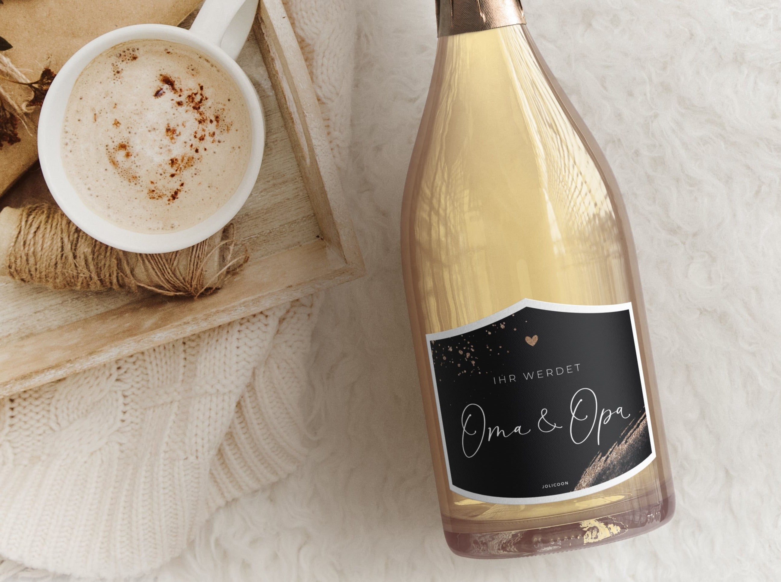 Ihr werdet Oma und Opa Flaschenetikett klein - JoliCoon