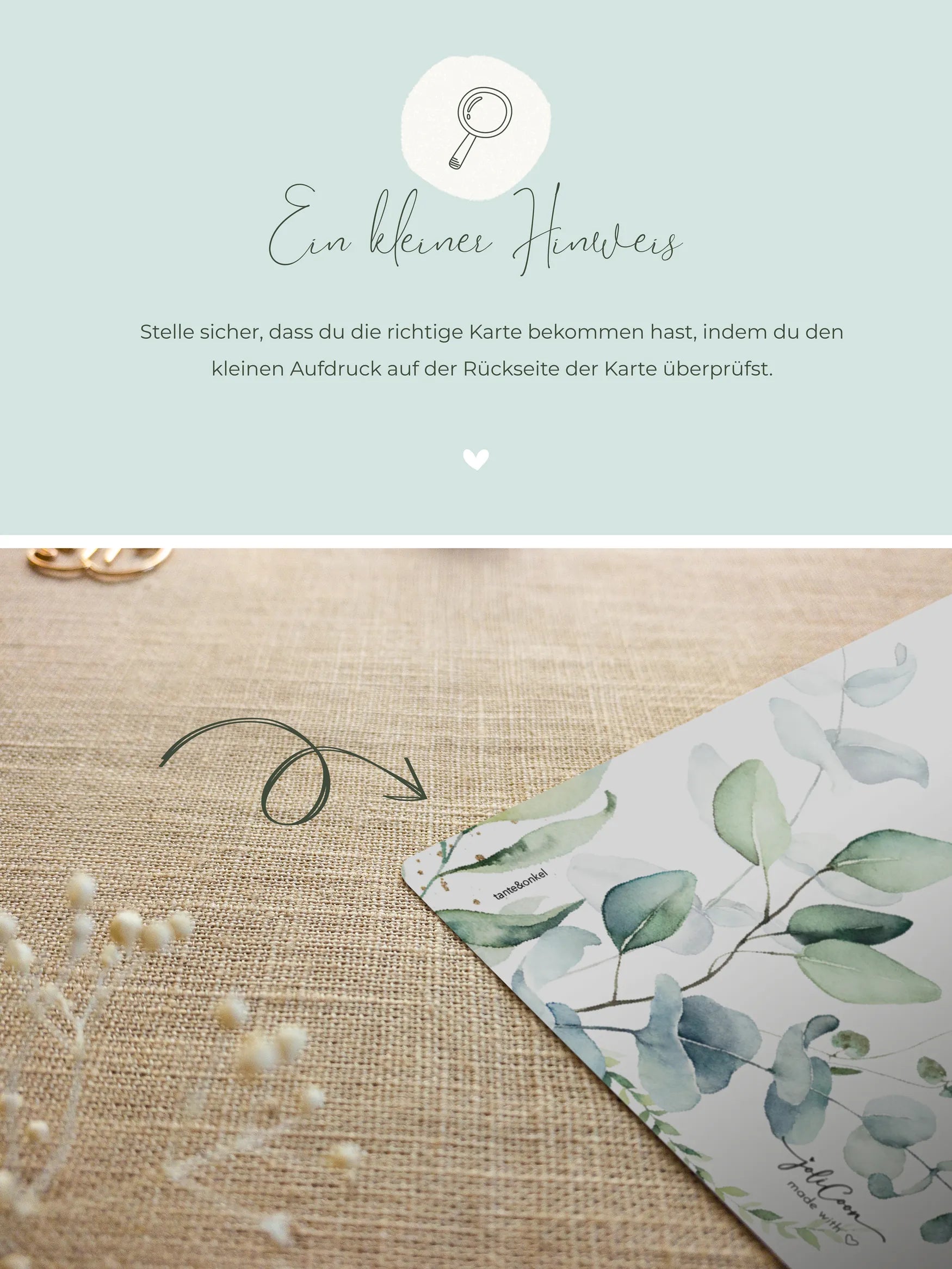 Ihr werdet Tante & Onkel Rubbelkarte Eukalyptus