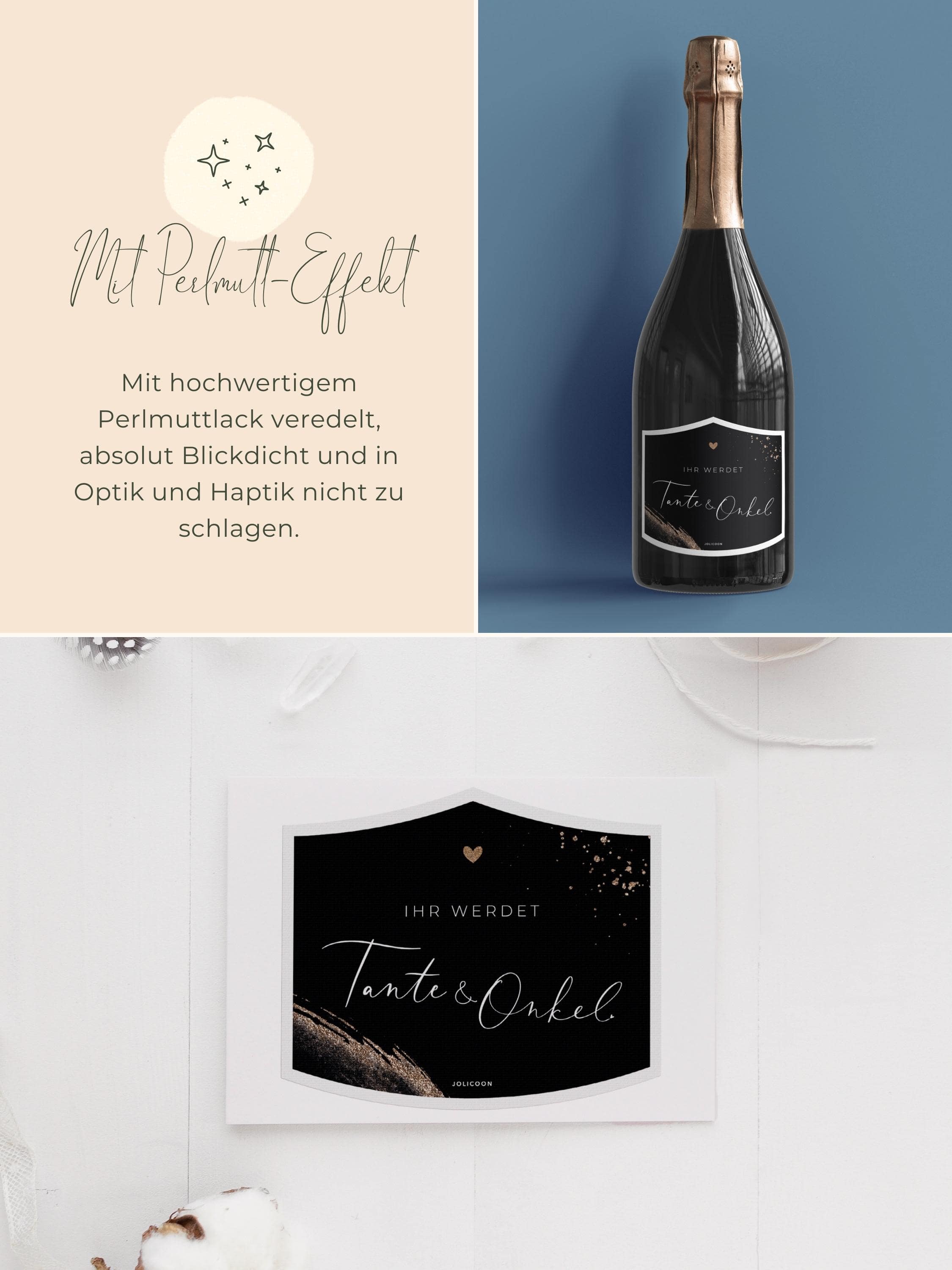 Ihr werdet Tante und Onkel Flaschenetikett klein - JoliCoon