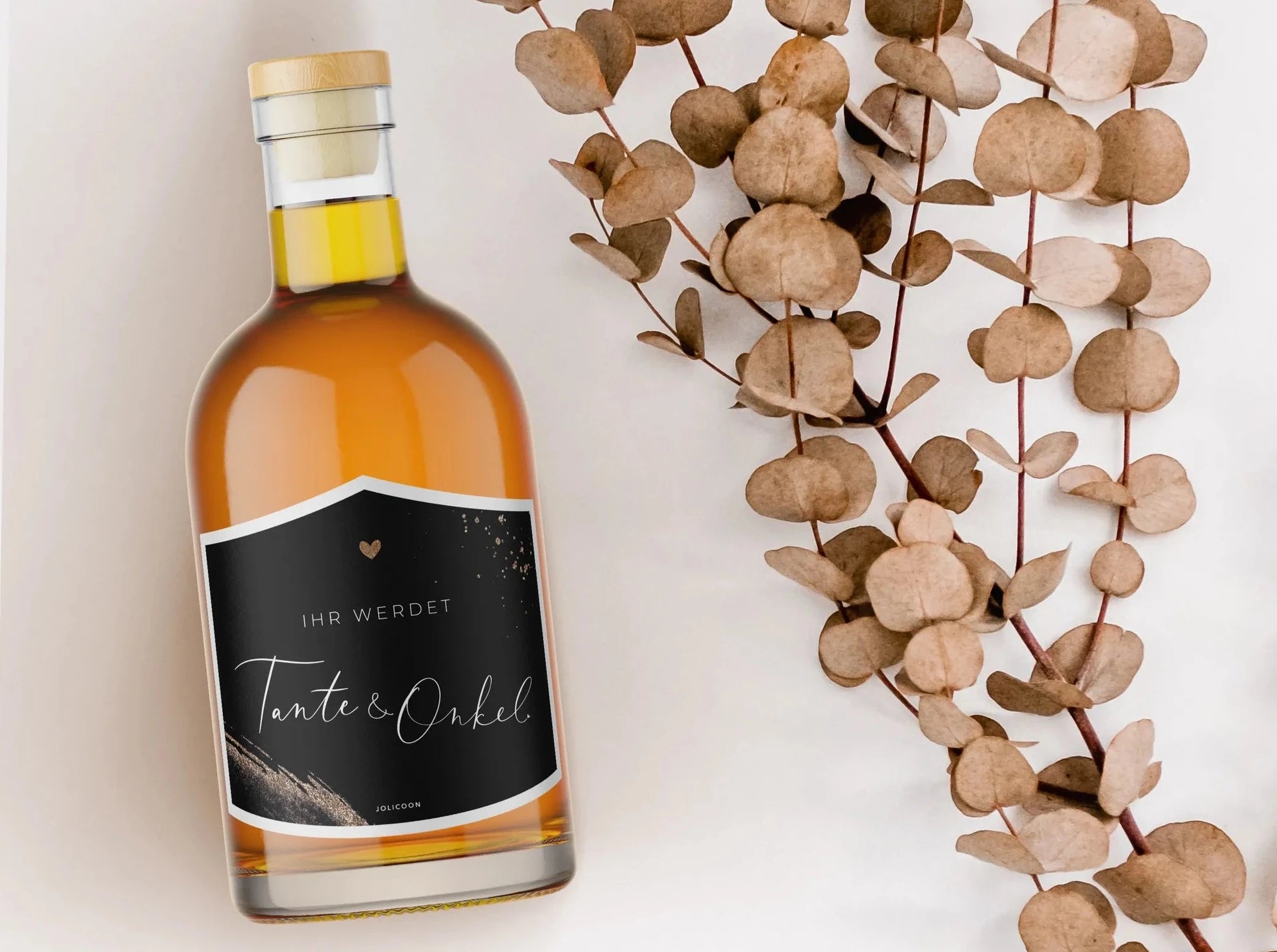 Ihr werdet Tante und Onkel Flaschenetikett klein - JoliCoon