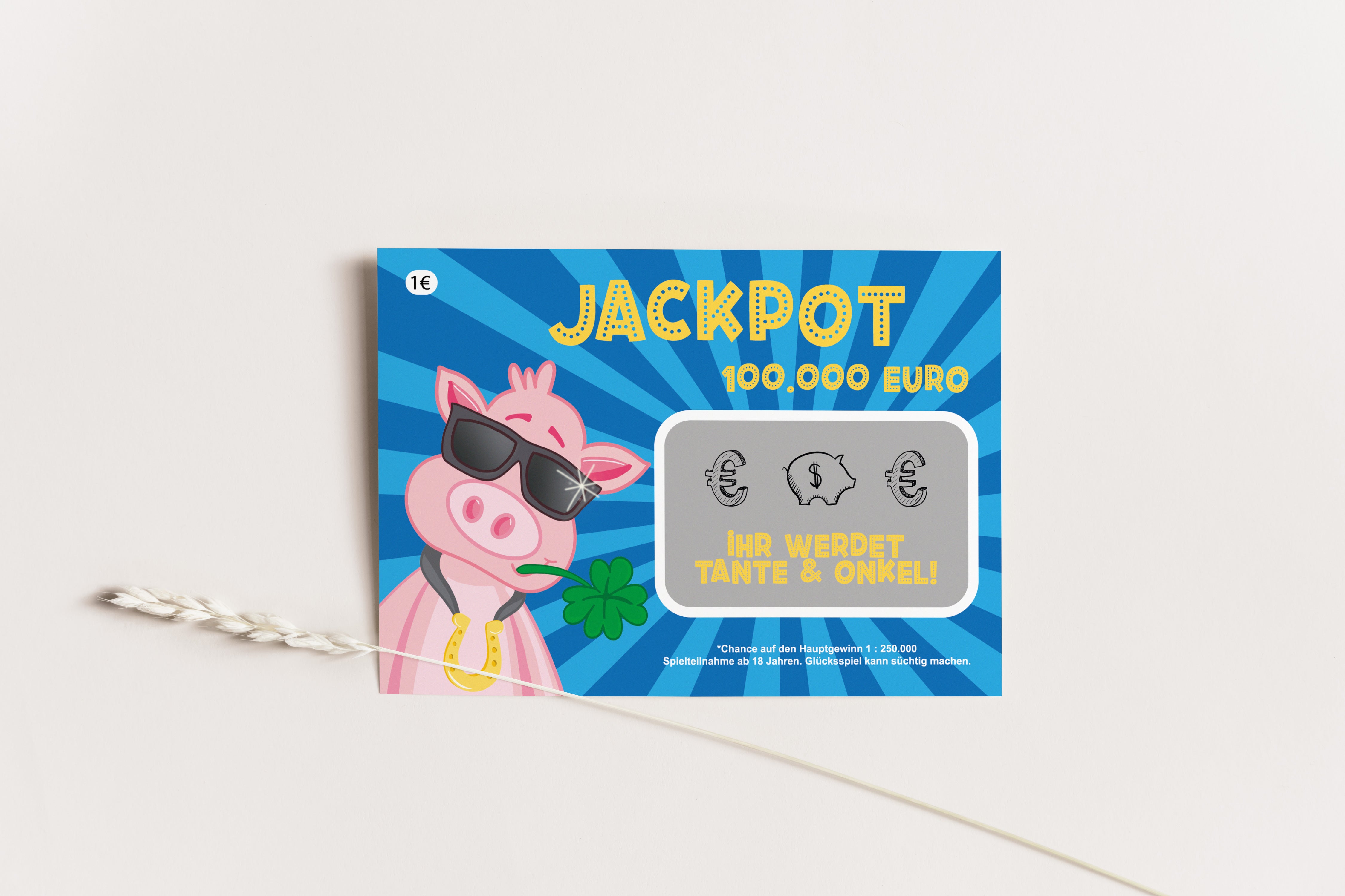 Ihr werdet Tante und Onkel Rubbellose Jackpot