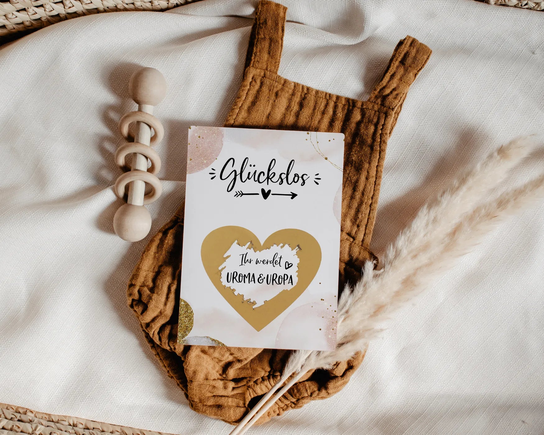 Schwangerschaft verkünden für die ganze Familie Rubbellose Golden Glamour - JoliCoon