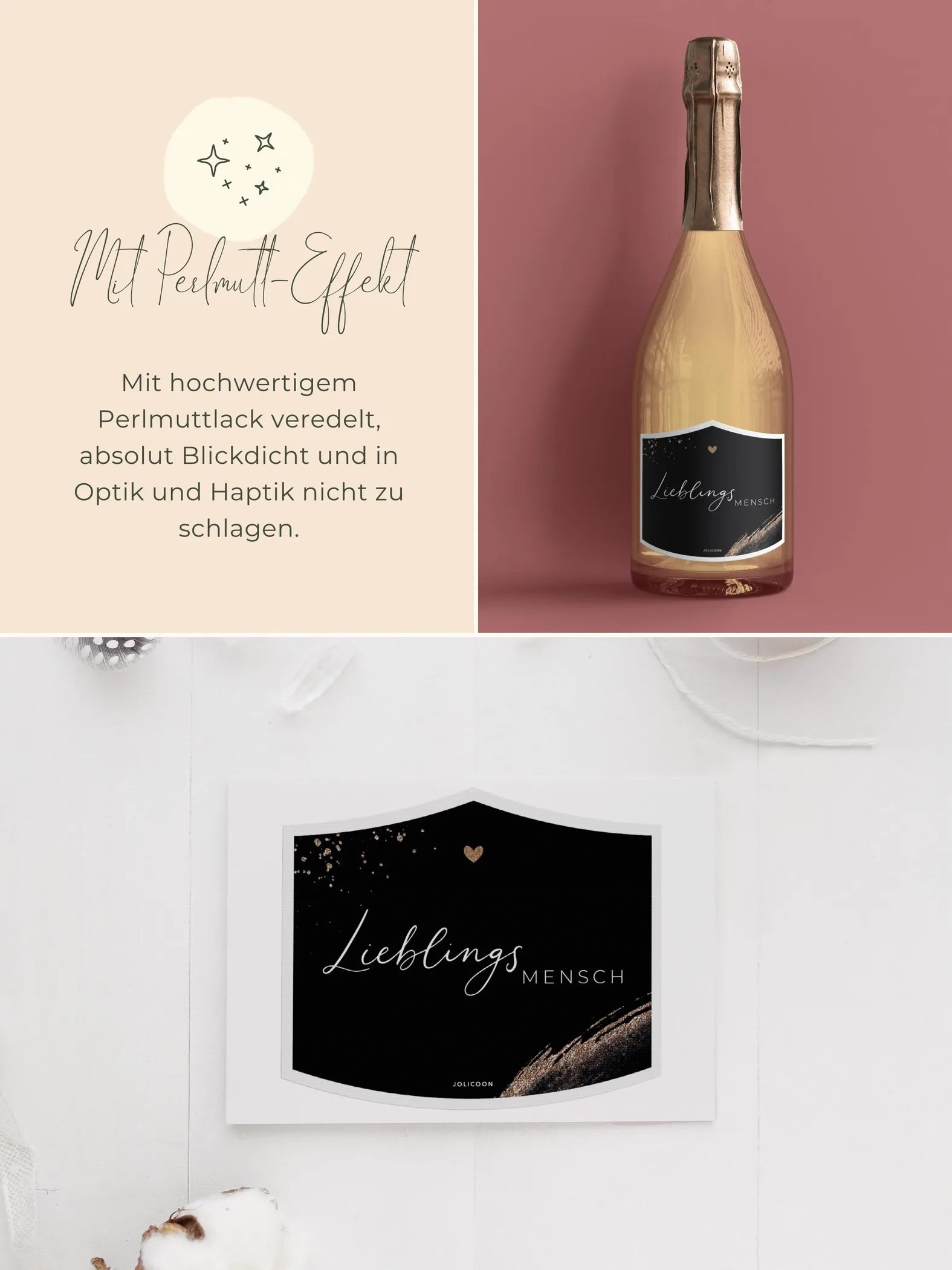 Lieblingsmensch Flaschenetikett klein - JoliCoon
