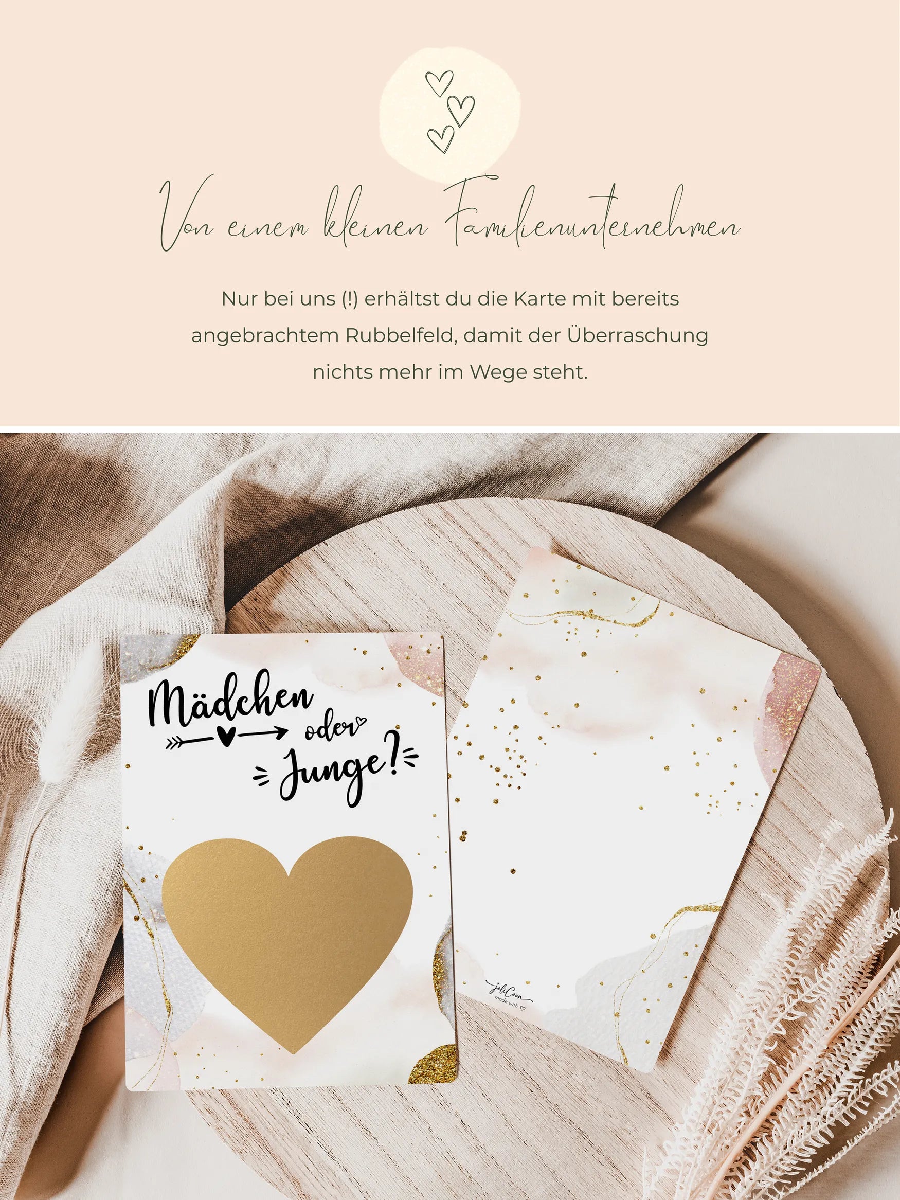 Es wird ein Junge Rubbelkarte Golden Glamour - JoliCoon