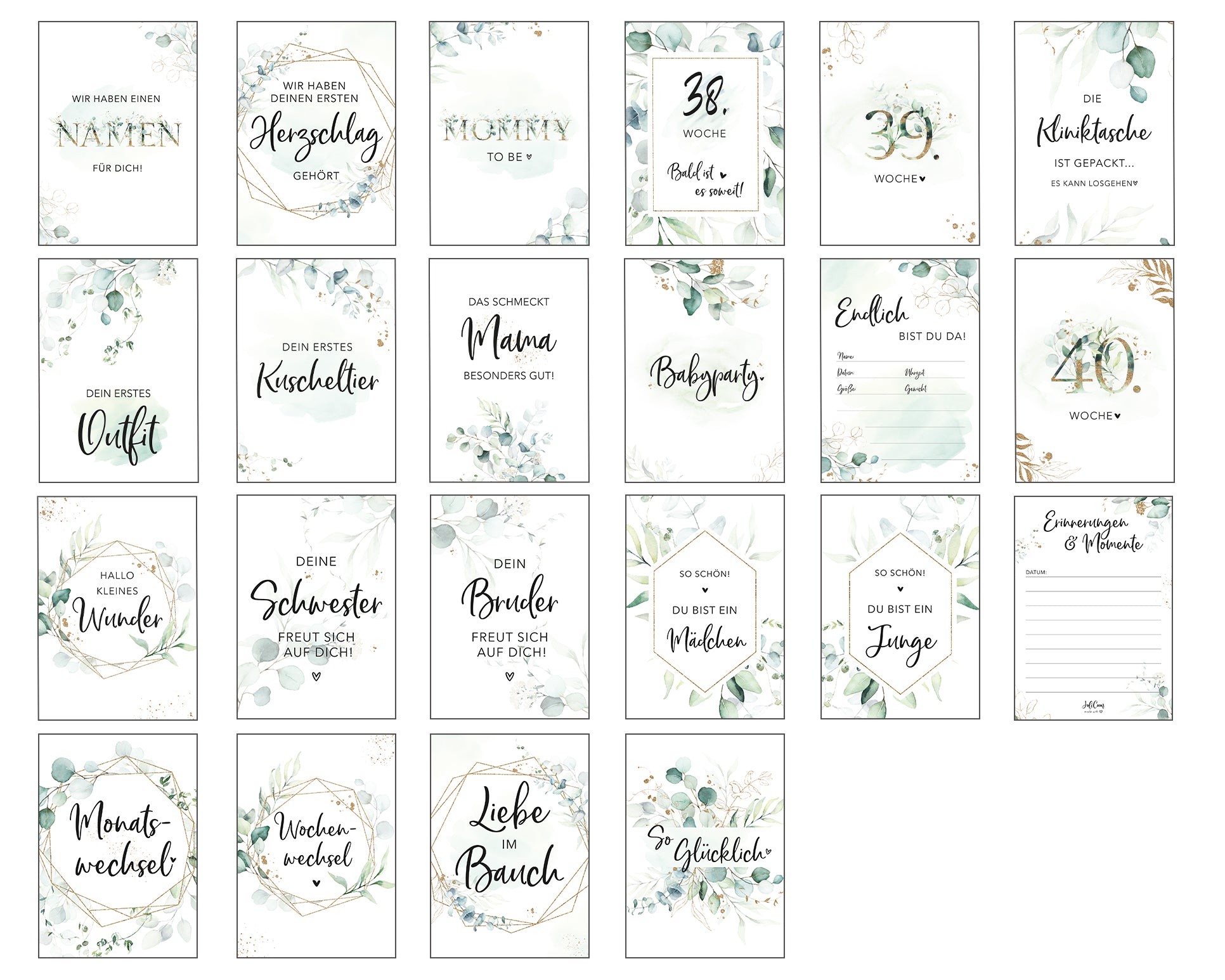 Meilensteinkarten Schwangerschaft Ich bin schwanger