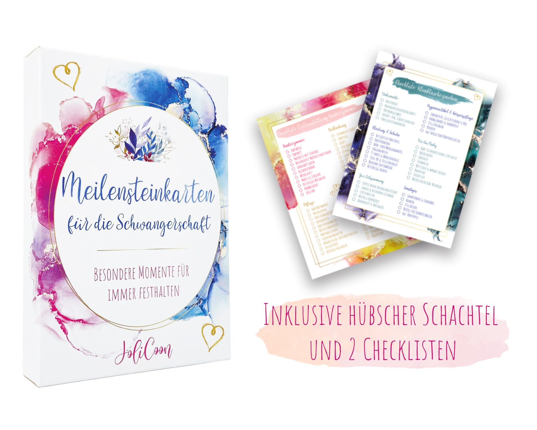 Meilensteinkarten Schwangerschaft Checklisten Geschenkbox