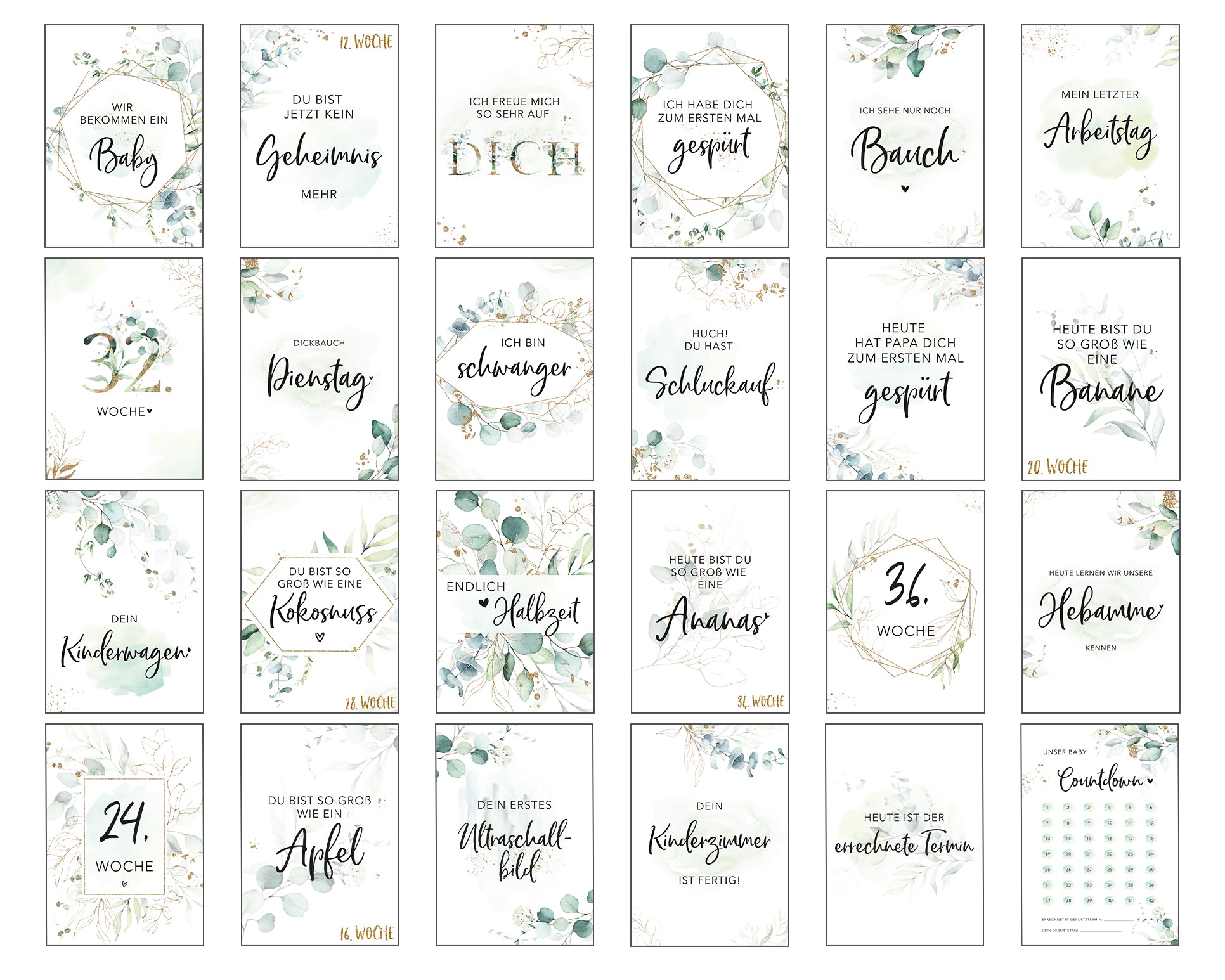 Meilensteinkarten Schwangerschaft Wir bekommen ein Baby