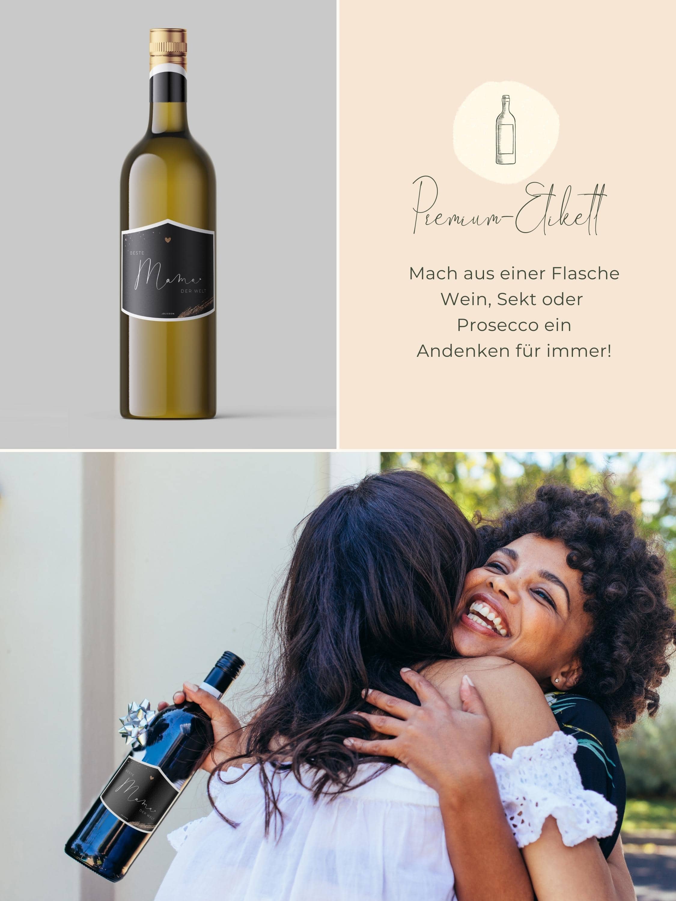 Beste Mama der Welt Flaschenetikett klein - JoliCoon