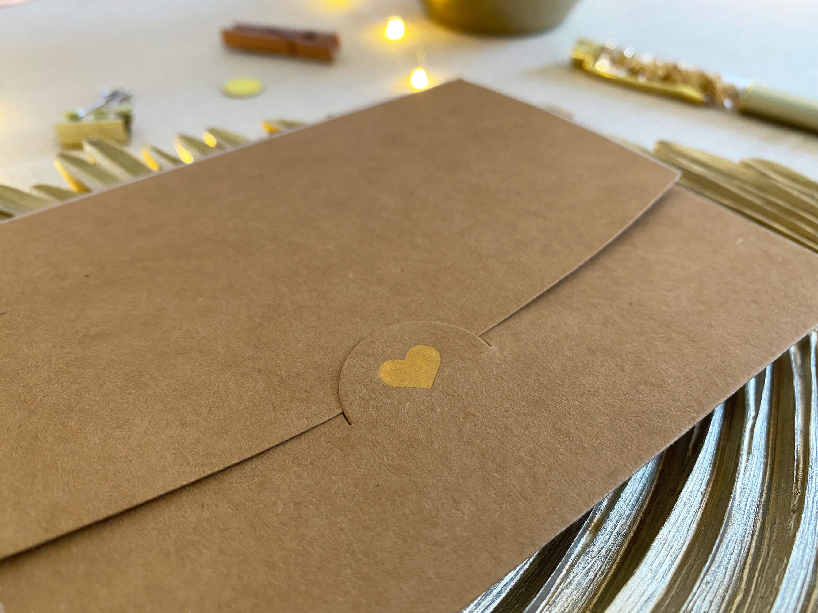 Premium - Briefumschläge A6 mit Goldherz - JoliCoon