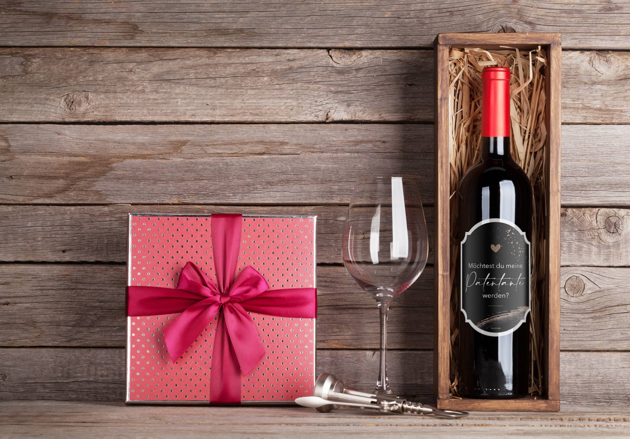 Patentante fragen Flaschenetikett - JoliCoon