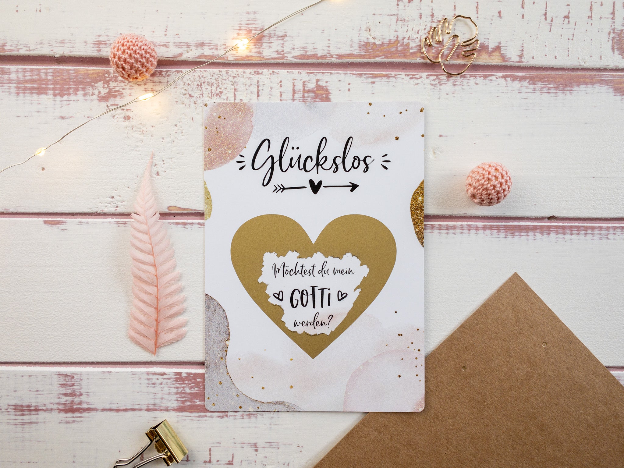 Möchtest du mein Gotti werden Rubbelkarte Golden Glamour - JoliCoon