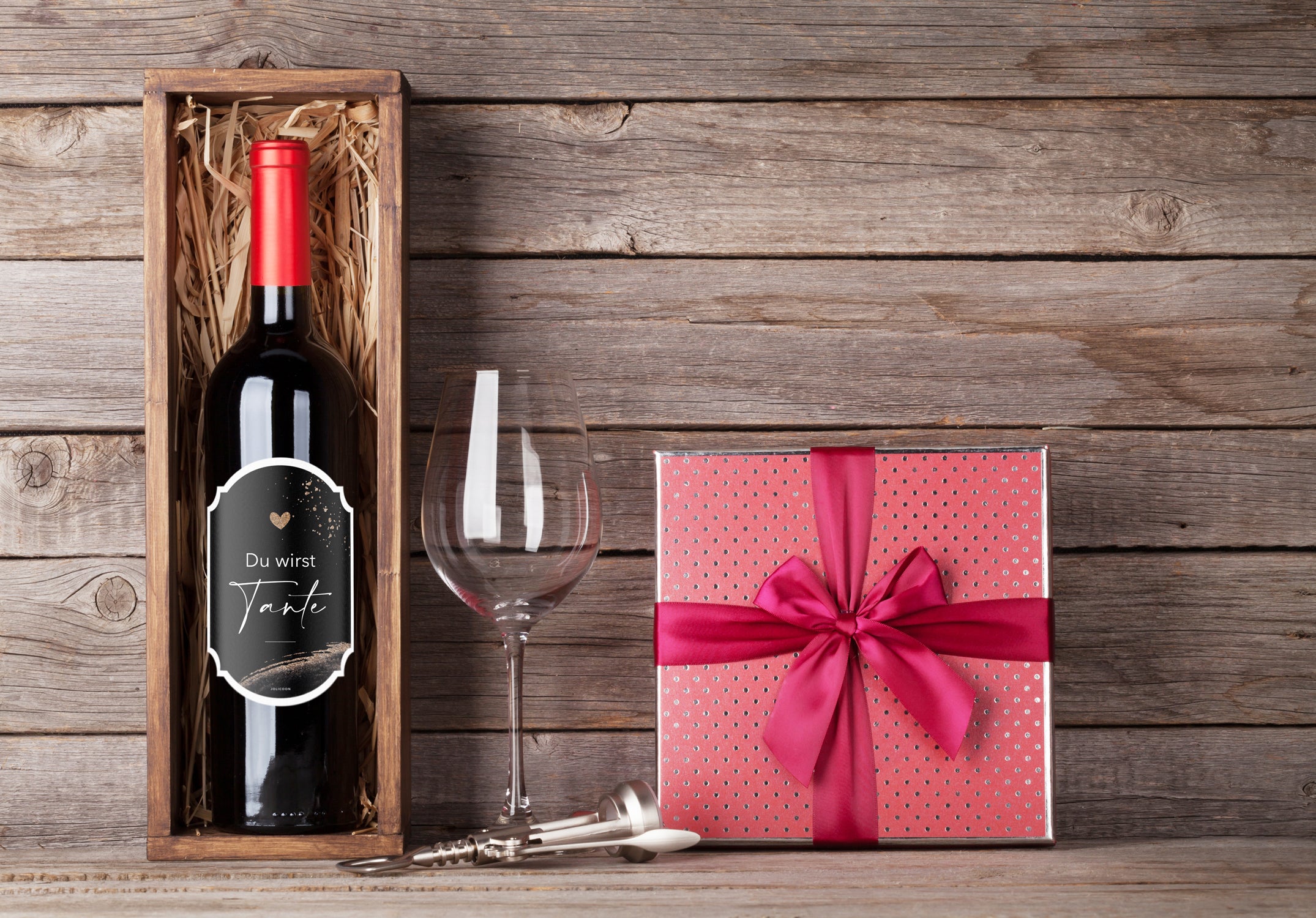 Schwangerschaft verkünden für die ganze Familie Flaschenetiketten - JoliCoon