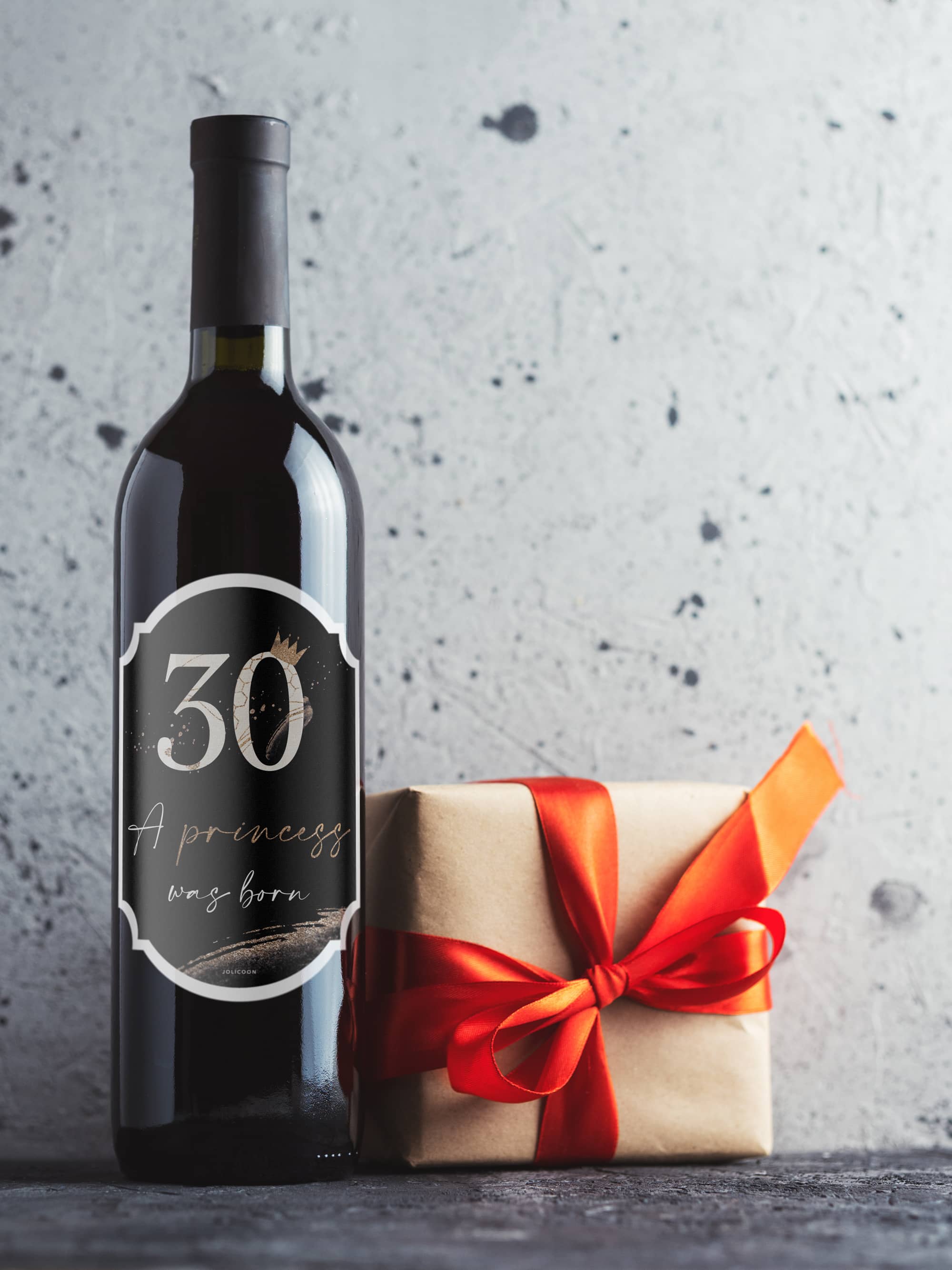 30 Geburtstag - A princess was born Flaschenetikett - JoliCoon