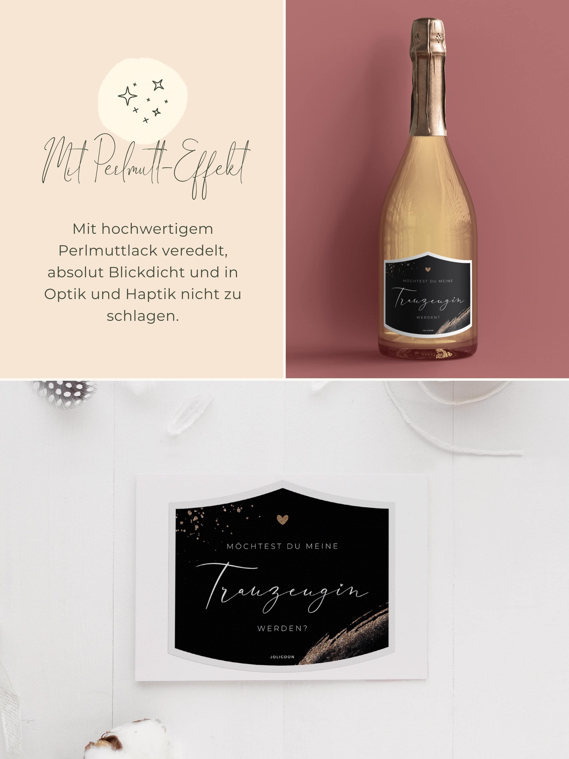 Möchtest du meine Trauzeugin werden Flaschenetikett klein - JoliCoon