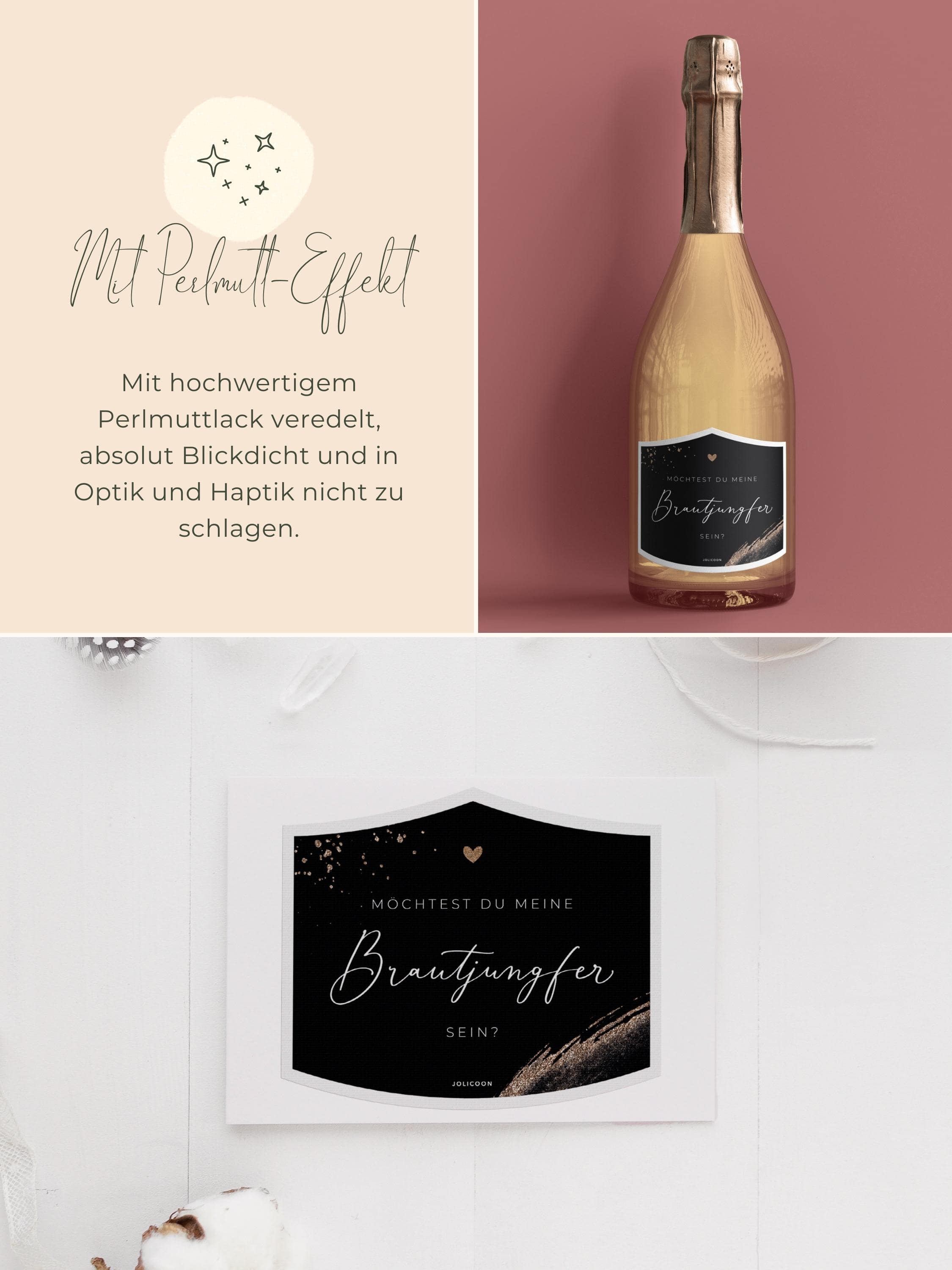 Brautjungfer fragen Flaschenetikett klein - JoliCoon