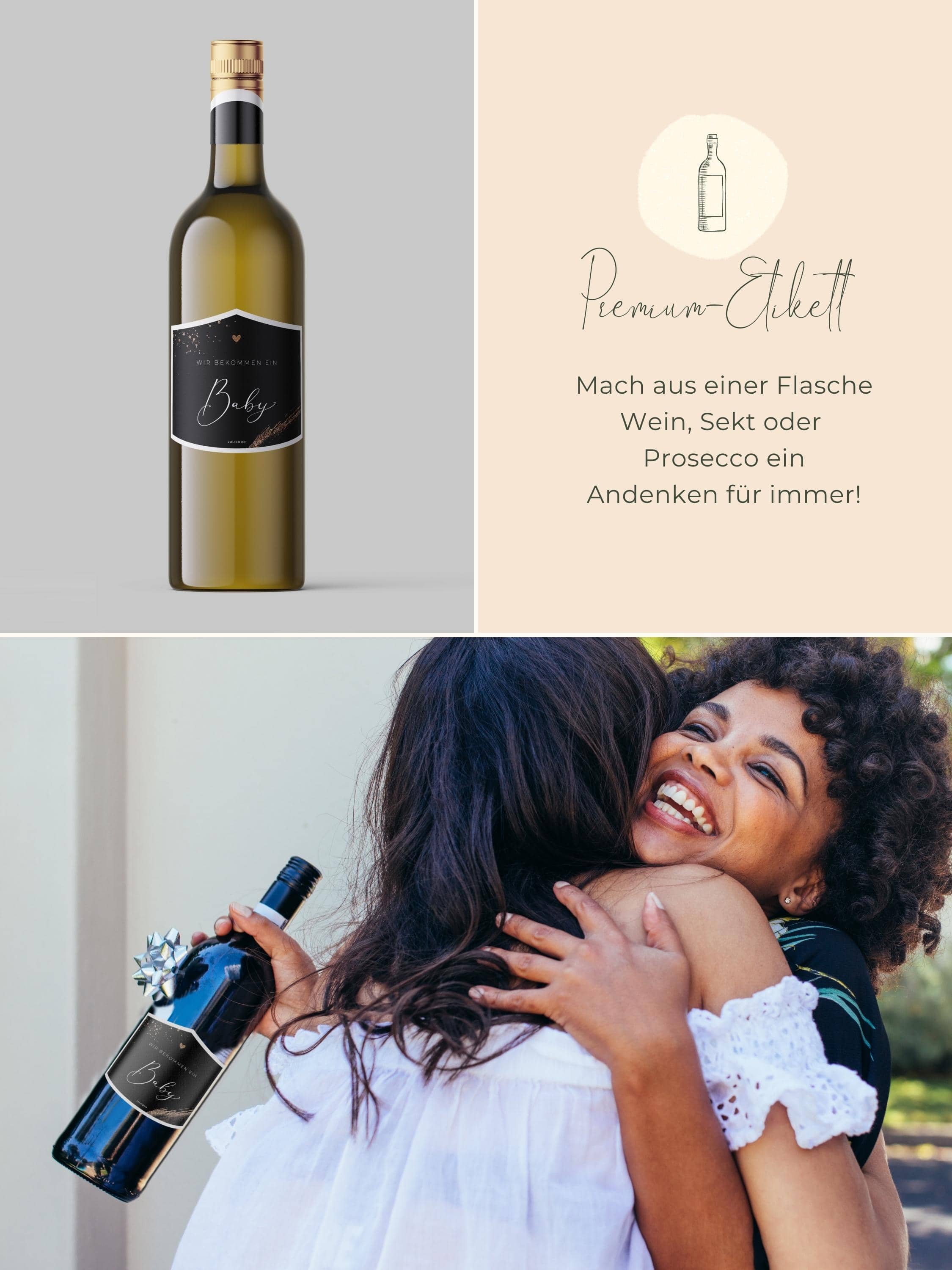 Wir bekommen ein Baby Flaschenetikett klein - JoliCoon