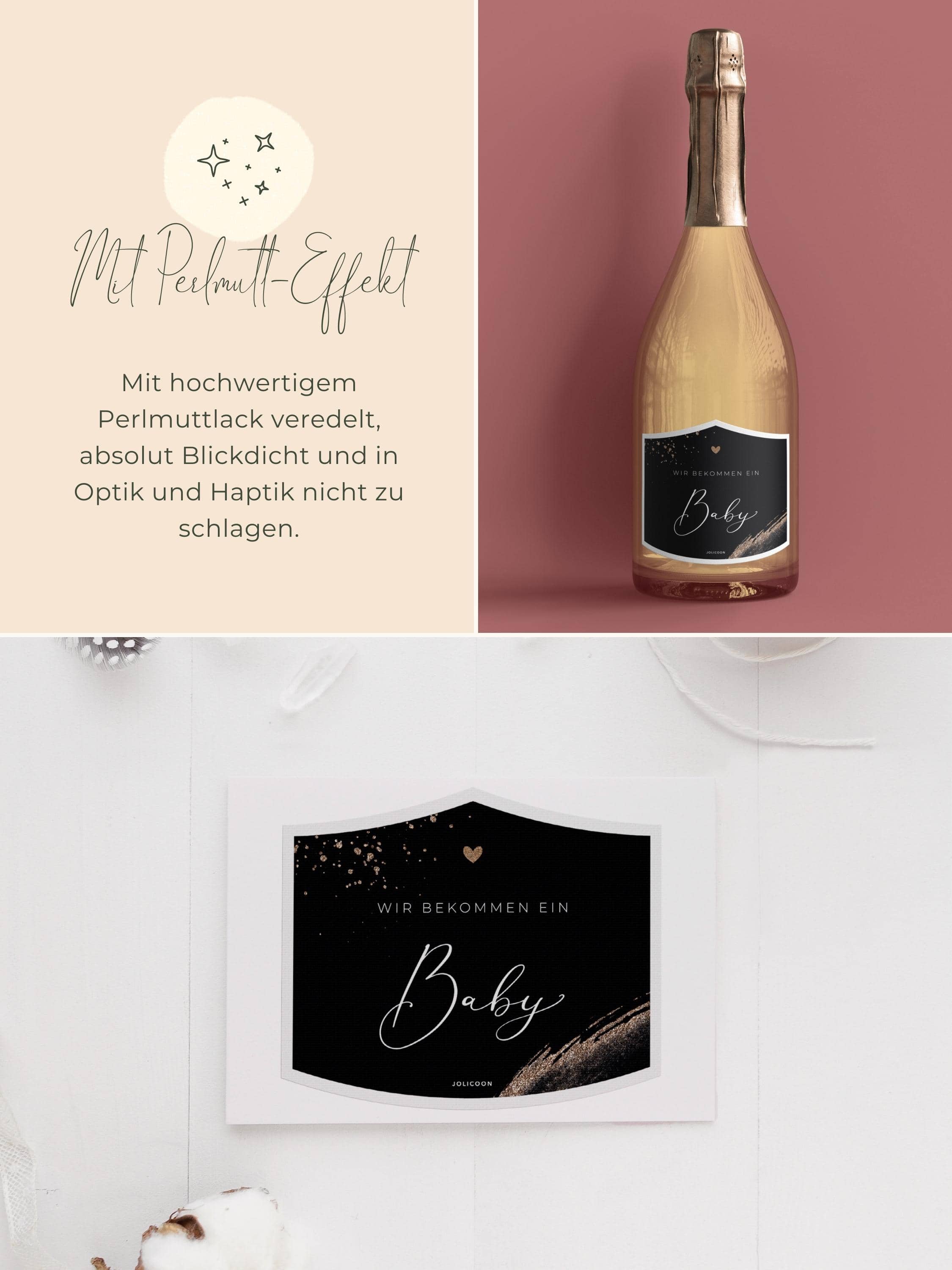 Wir bekommen ein Baby Flaschenetikett klein - JoliCoon
