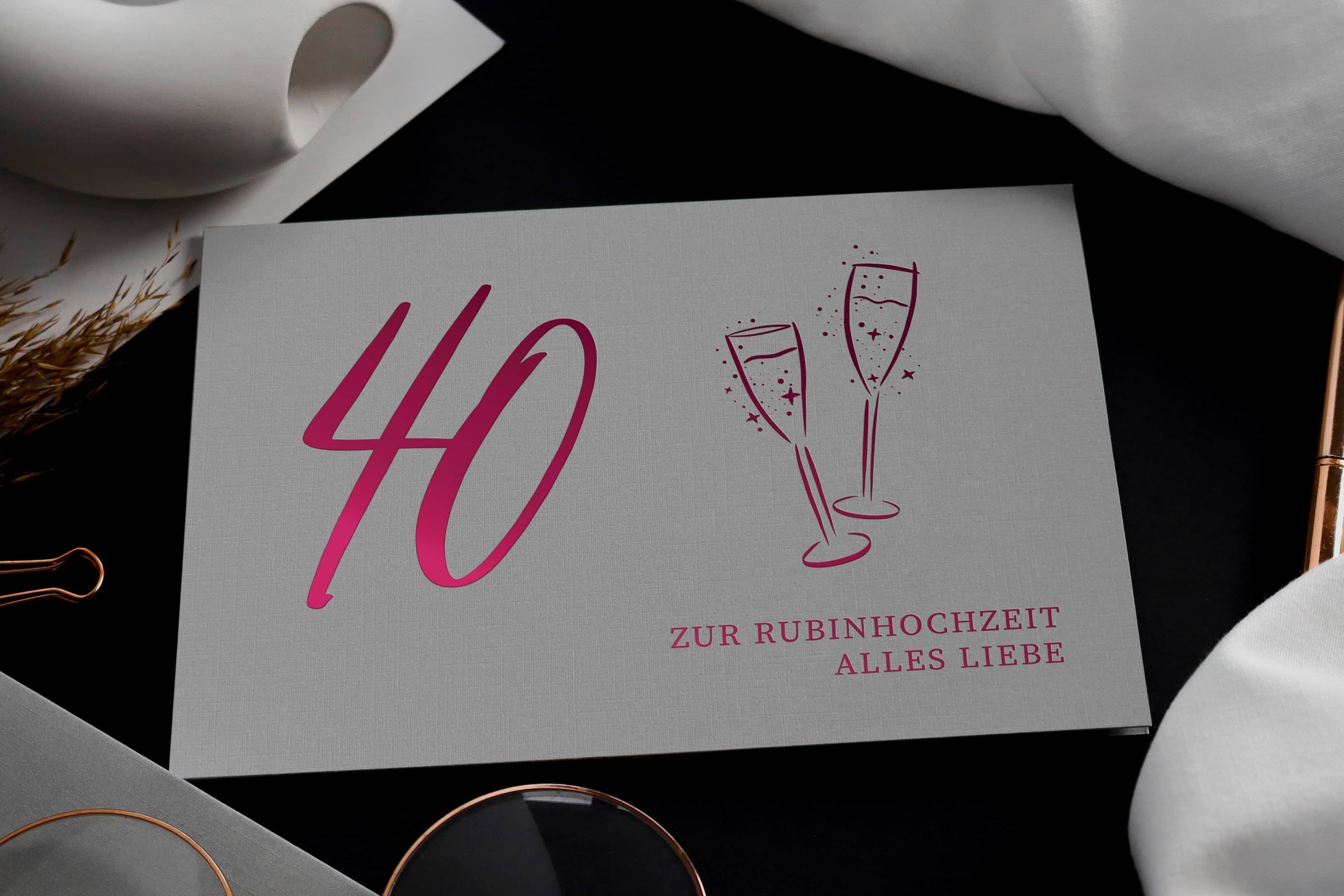 Karte zur Rubinhochzeit