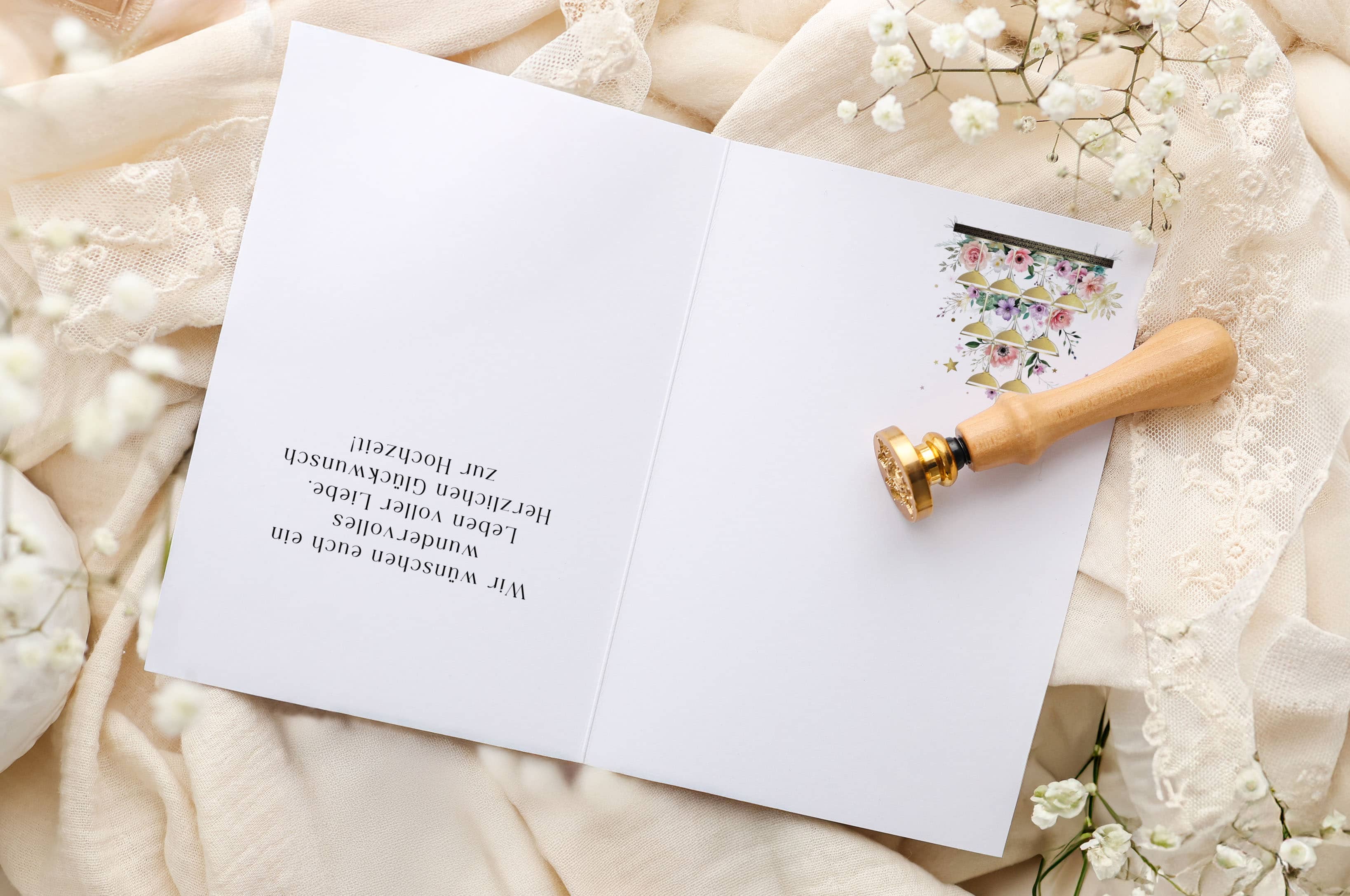 Hochzeitskarte ELEGANT Champagner