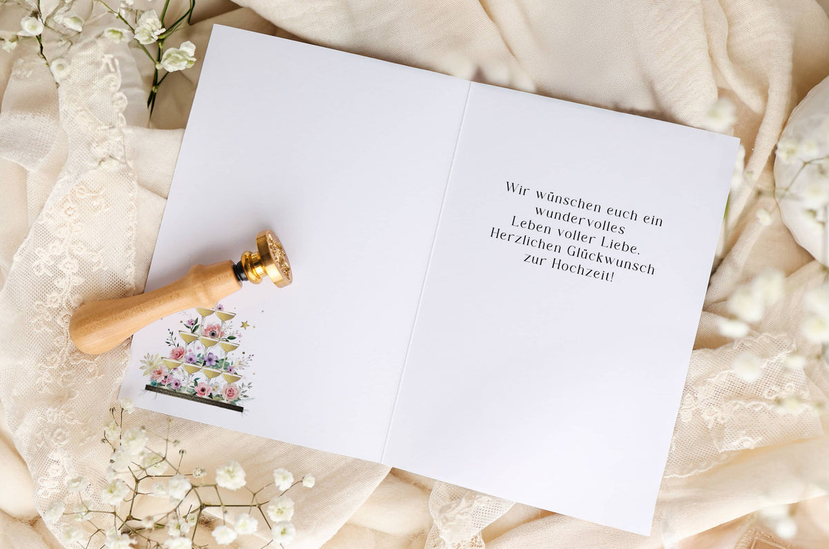 Hochzeitskarte ELEGANT Champagner