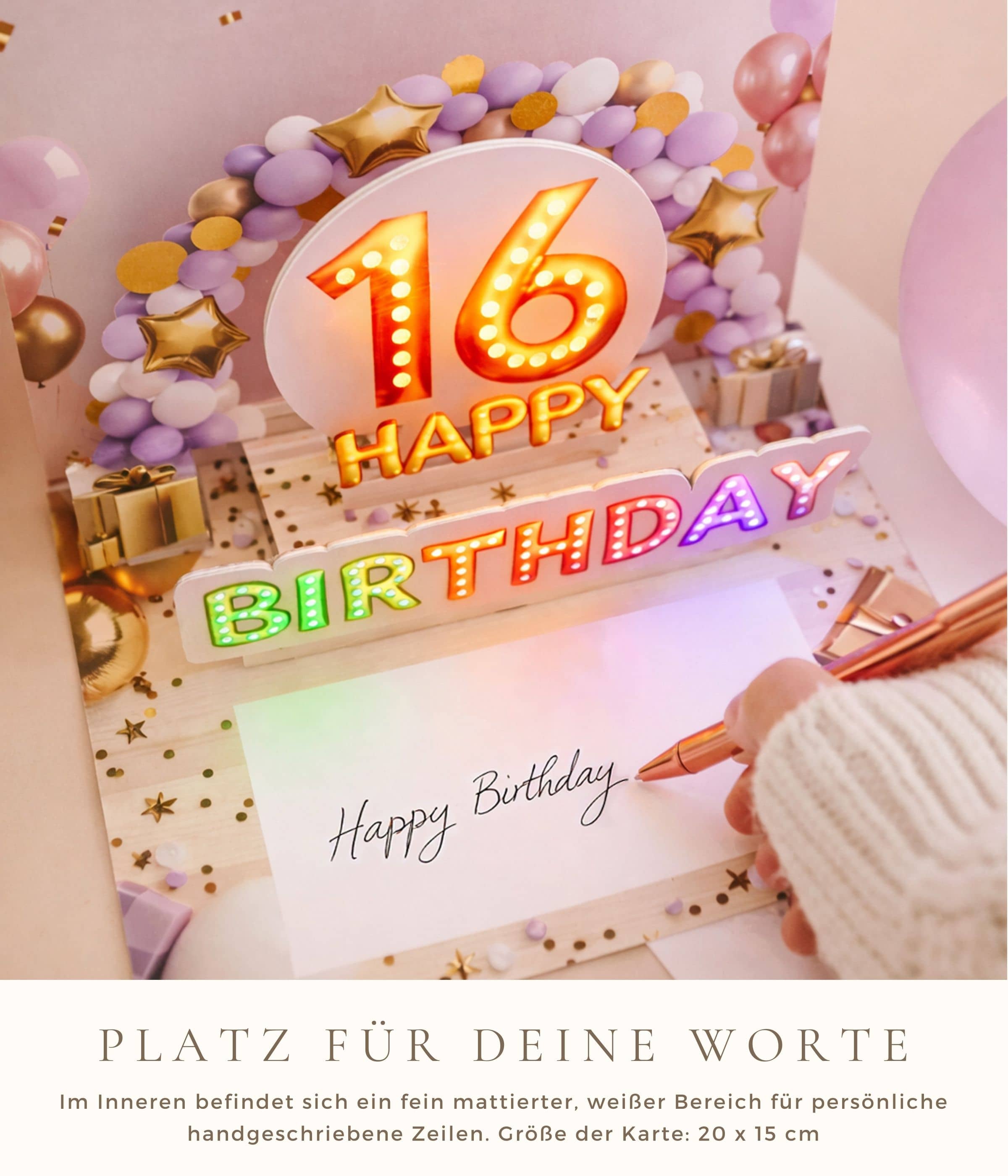 Pop up Geburtstagskarte 16 Mädchen