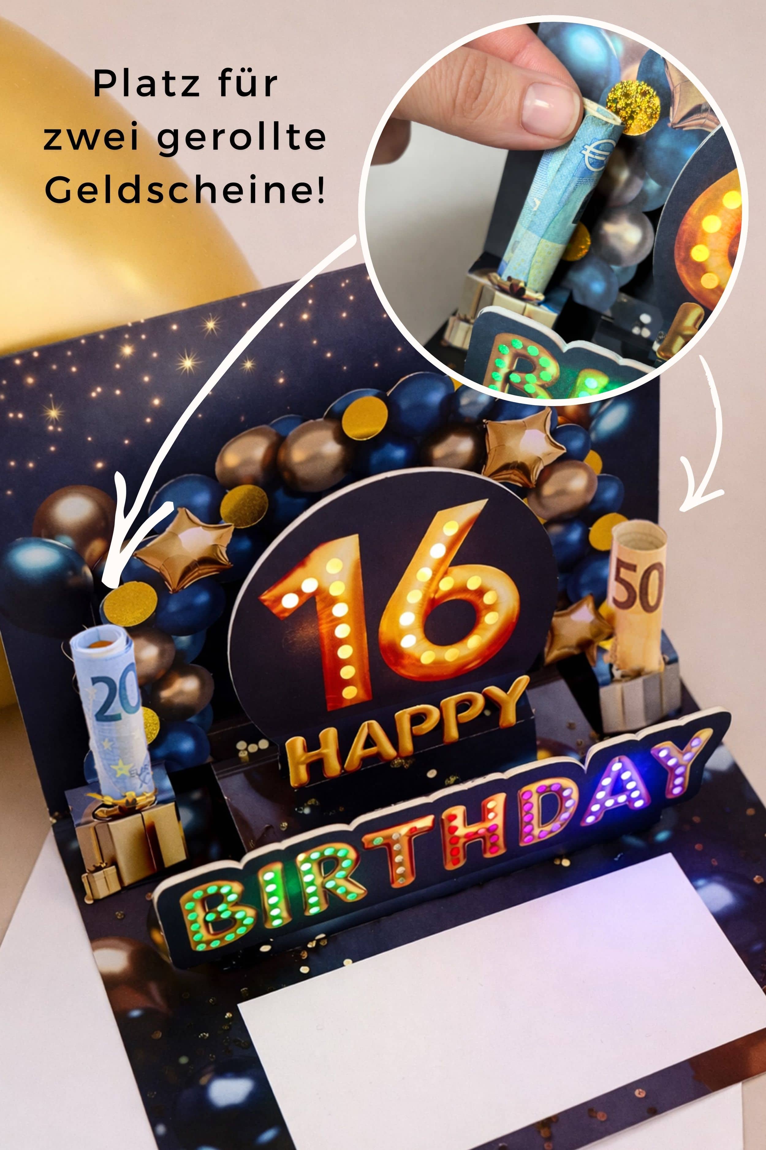 Pop up Geburtstagskarte 16 Junge