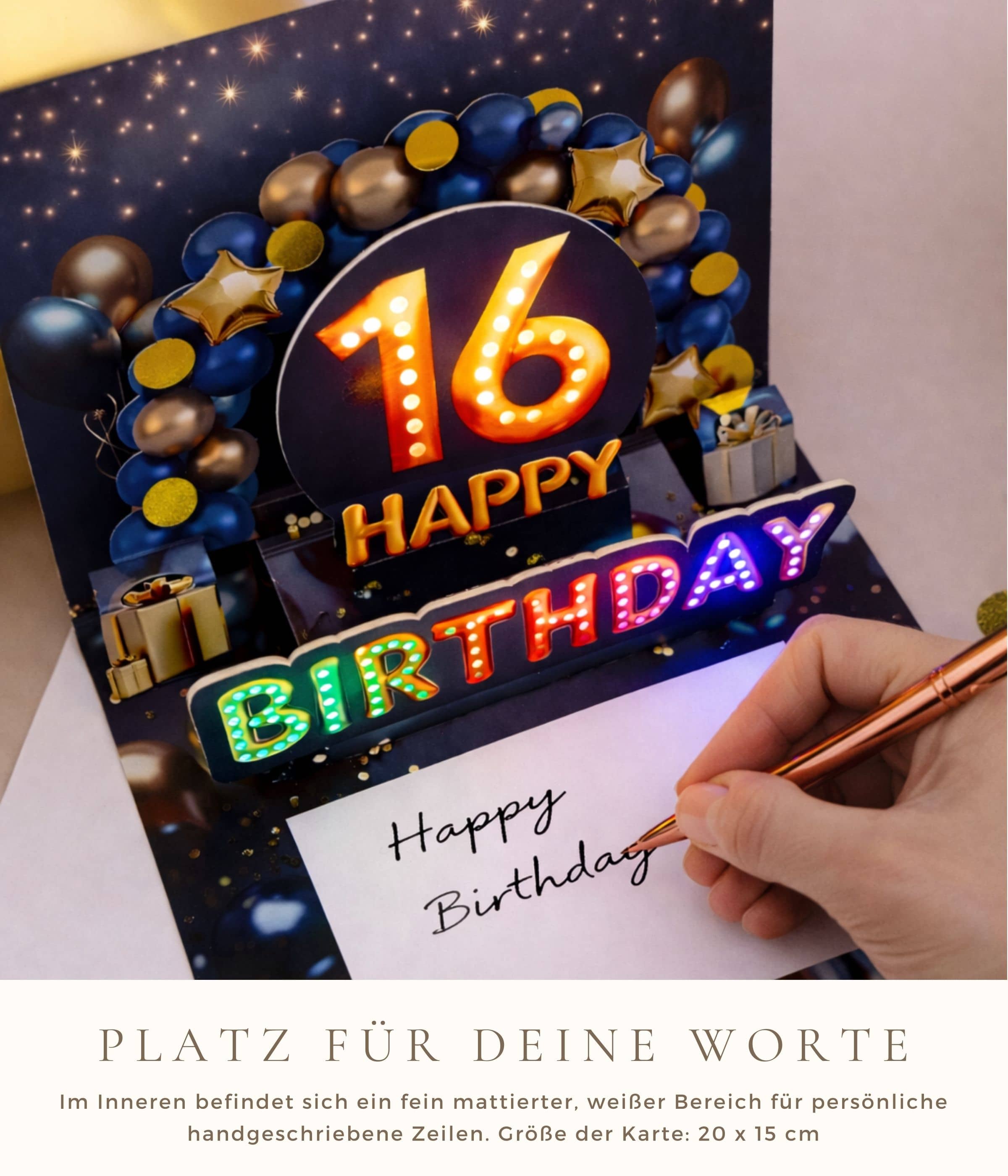 Pop up Geburtstagskarte 16 Junge