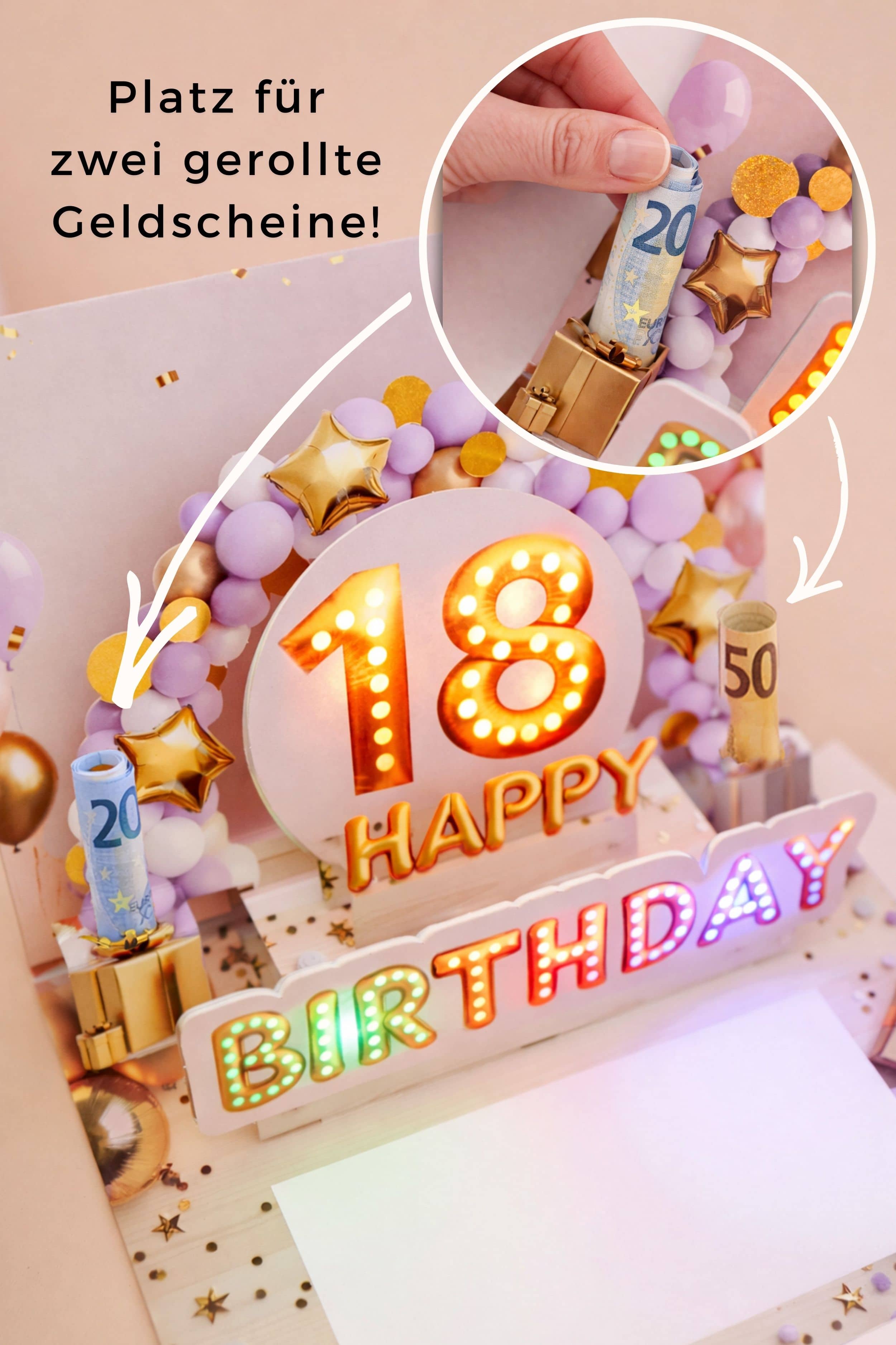 Pop up Geburtstagskarte 18 Mädchen