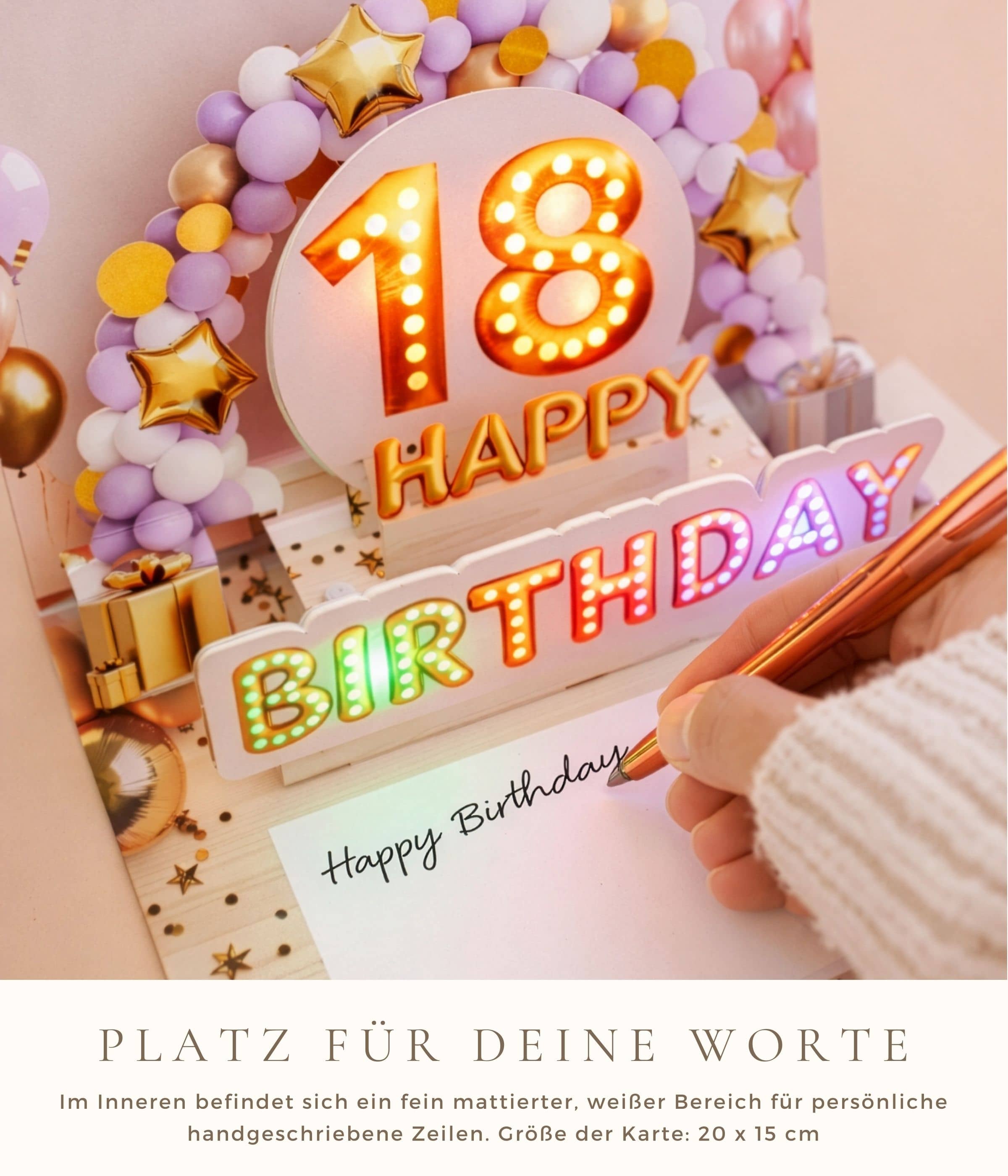 Pop up Geburtstagskarte 18 Mädchen
