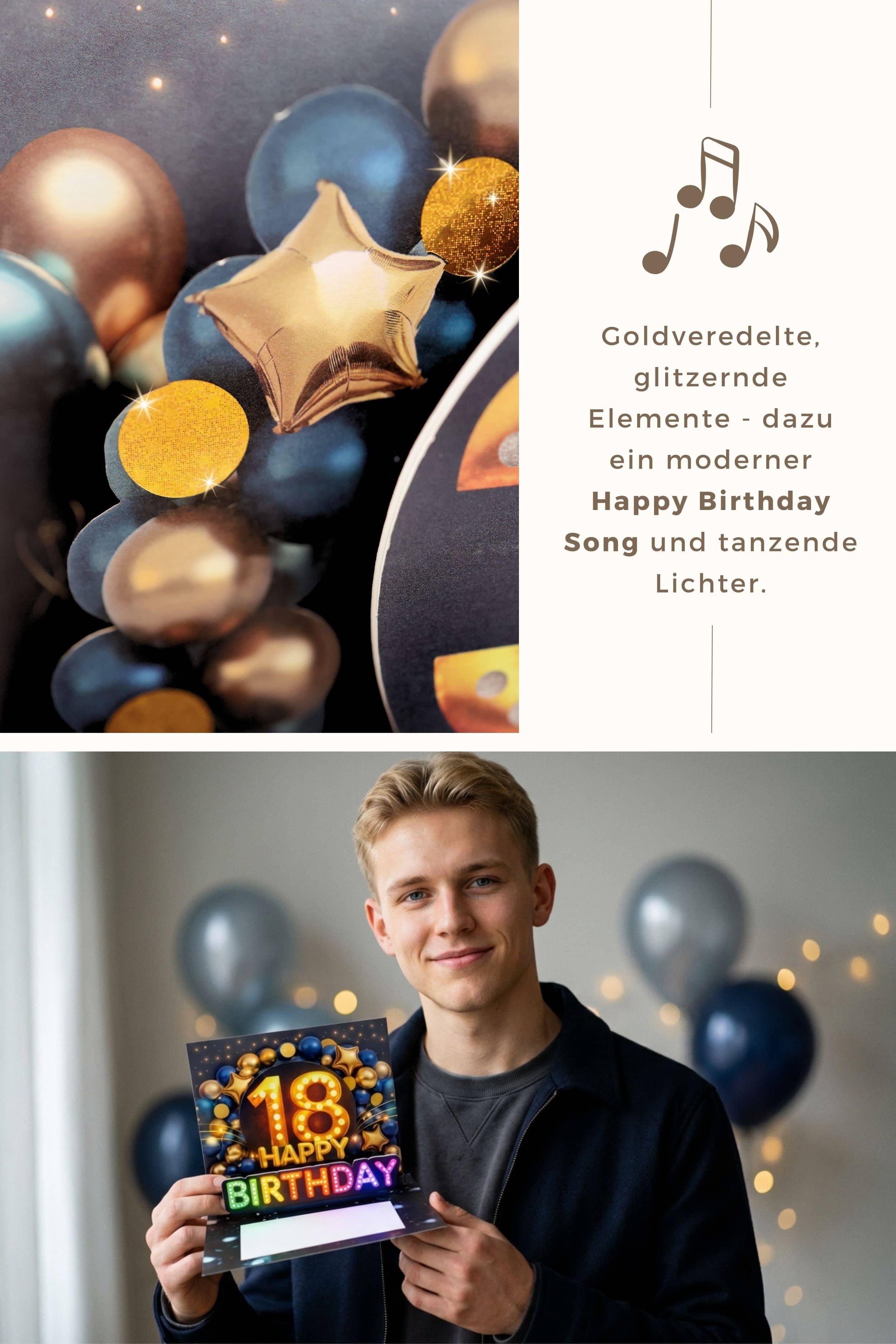 Pop up Geburtstagskarte 18 Junge