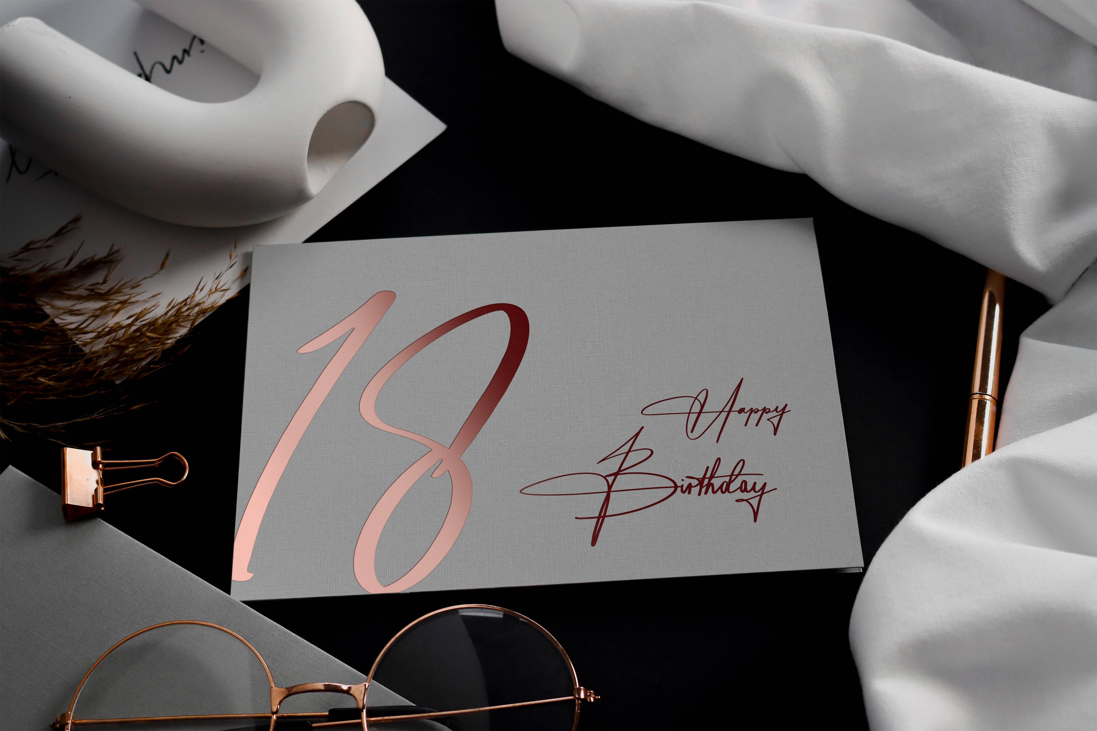 18 Geburtstagskarte 18 Happy Birthday Karte mit Kuvert und Wachssiegel JoliCoon