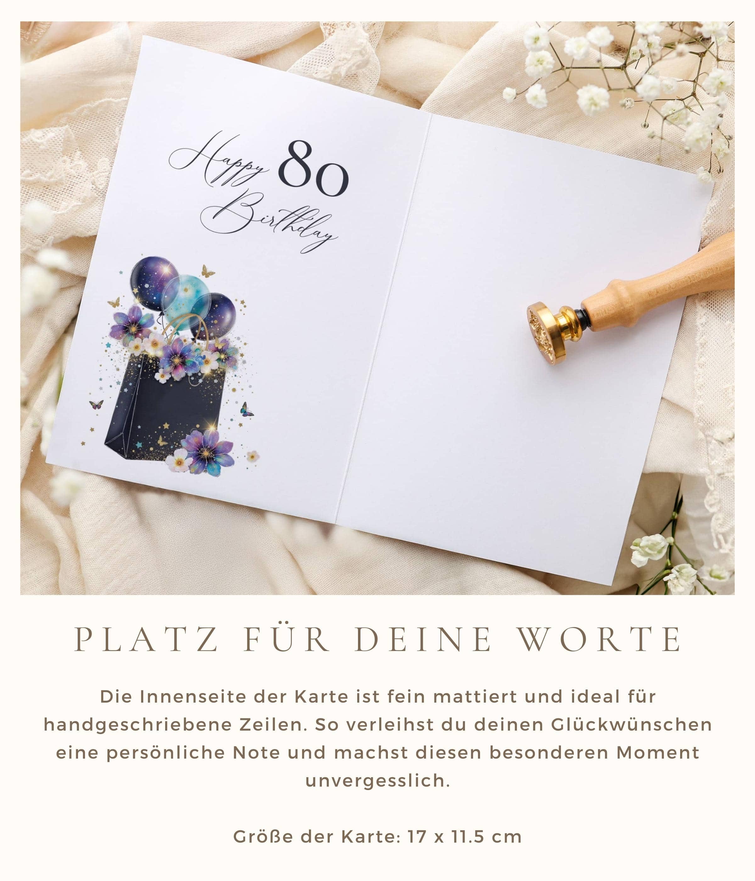 Geburtstagskarte STARDUST Lady 80