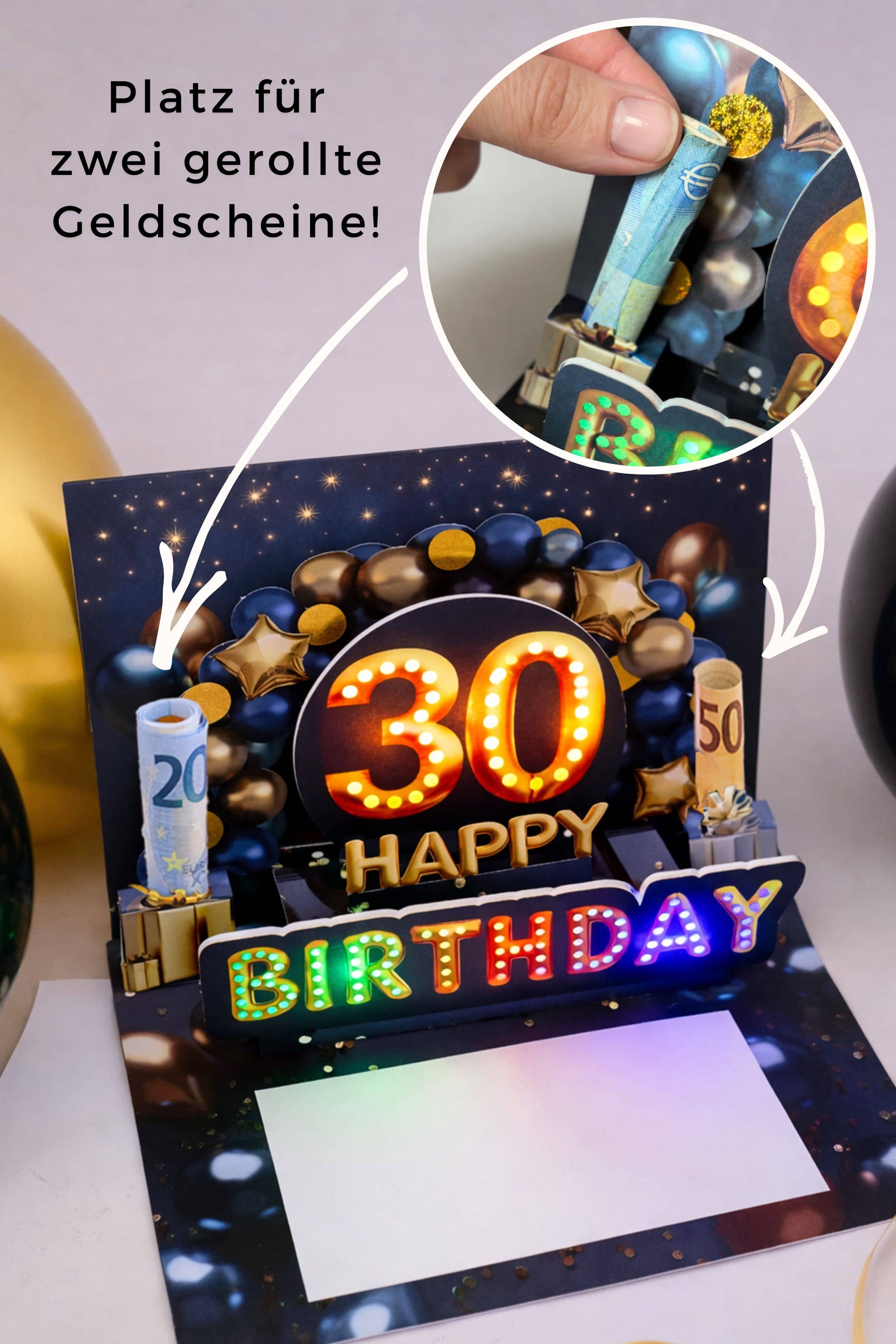 Pop up Geburtstagskarte 30 Mann