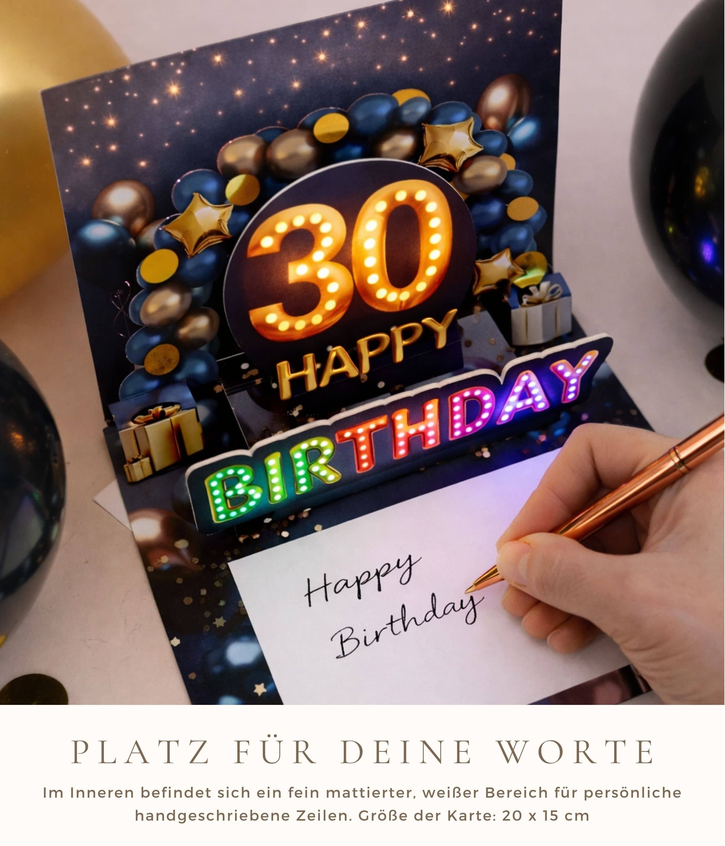 Pop up Geburtstagskarte 30 Mann