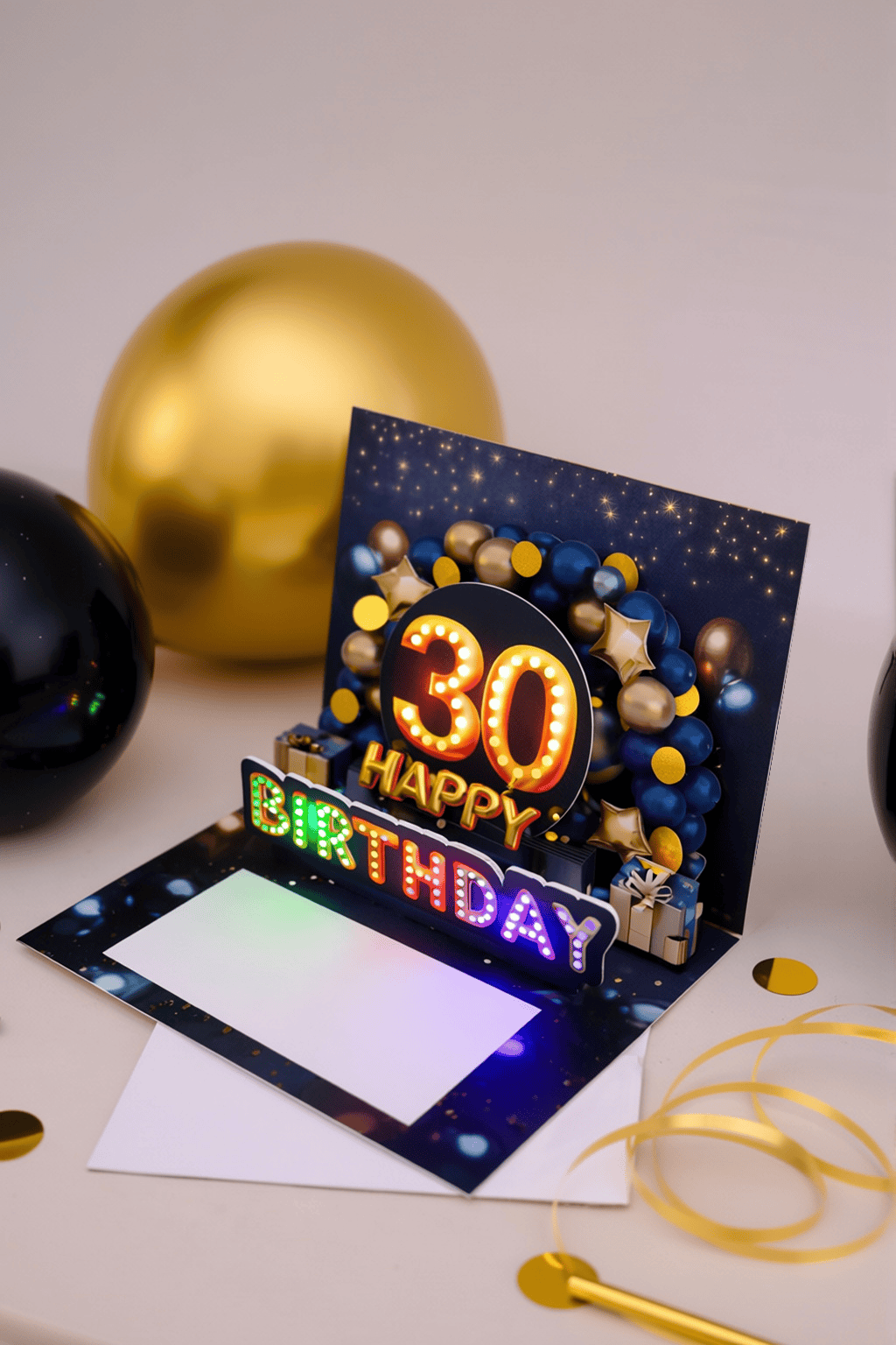 Pop up Geburtstagskarte 30 Mann Geschenk 3D Karte mit Musik und Licht JoliCoon