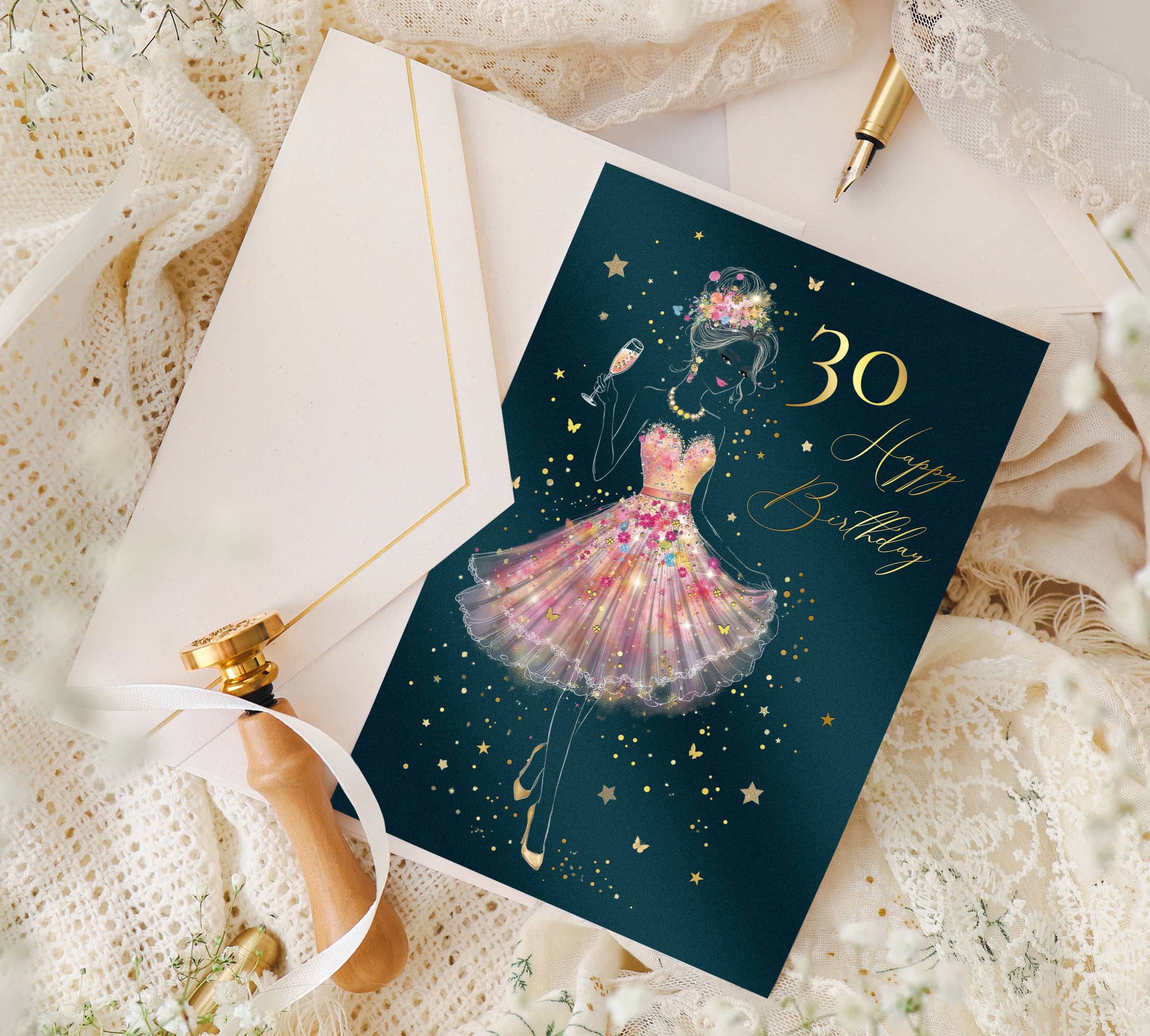 Geburtstagskarte STARDUST Lady 30